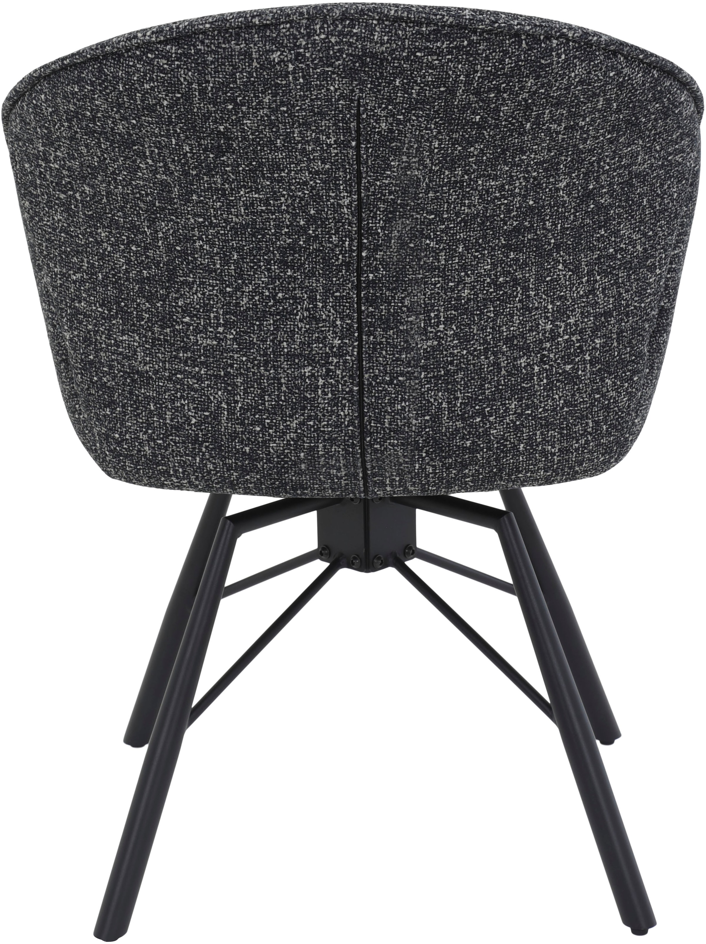 HELA 4-Fußstuhl »BRISTOL, Armlehnen Stuhl, Sessel, Esszimmerstuhl«, (Set), 1 St., Microfaser-Bouclé, 360° drehbar mit Auto-Return,gepolstert,Boucléoptik,Armlehnen