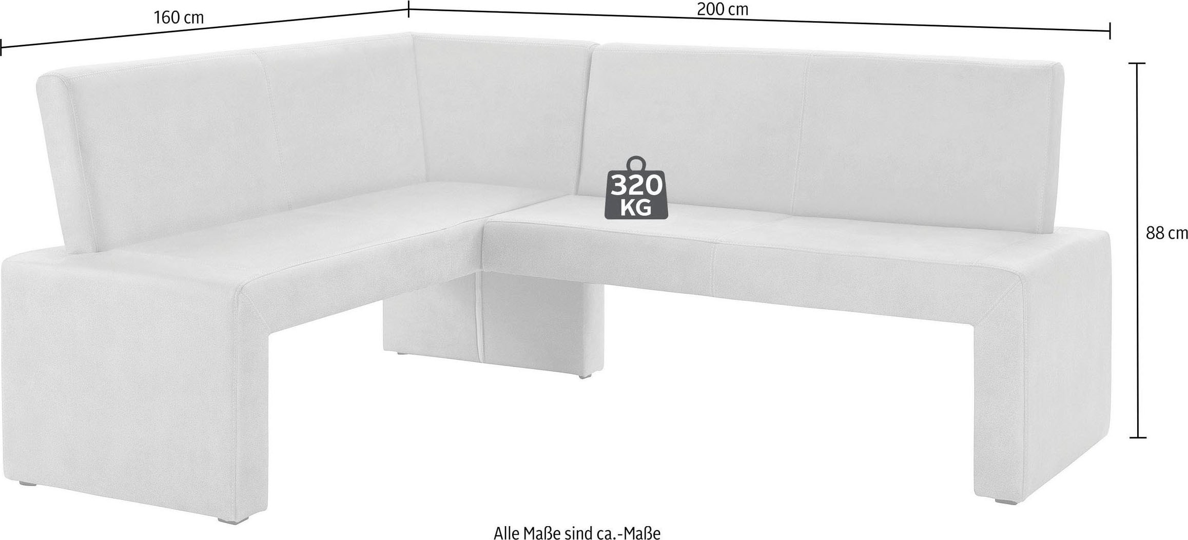 Home affaire Eckbank »Barcelona« In verschiedenen Stoffen und Farben