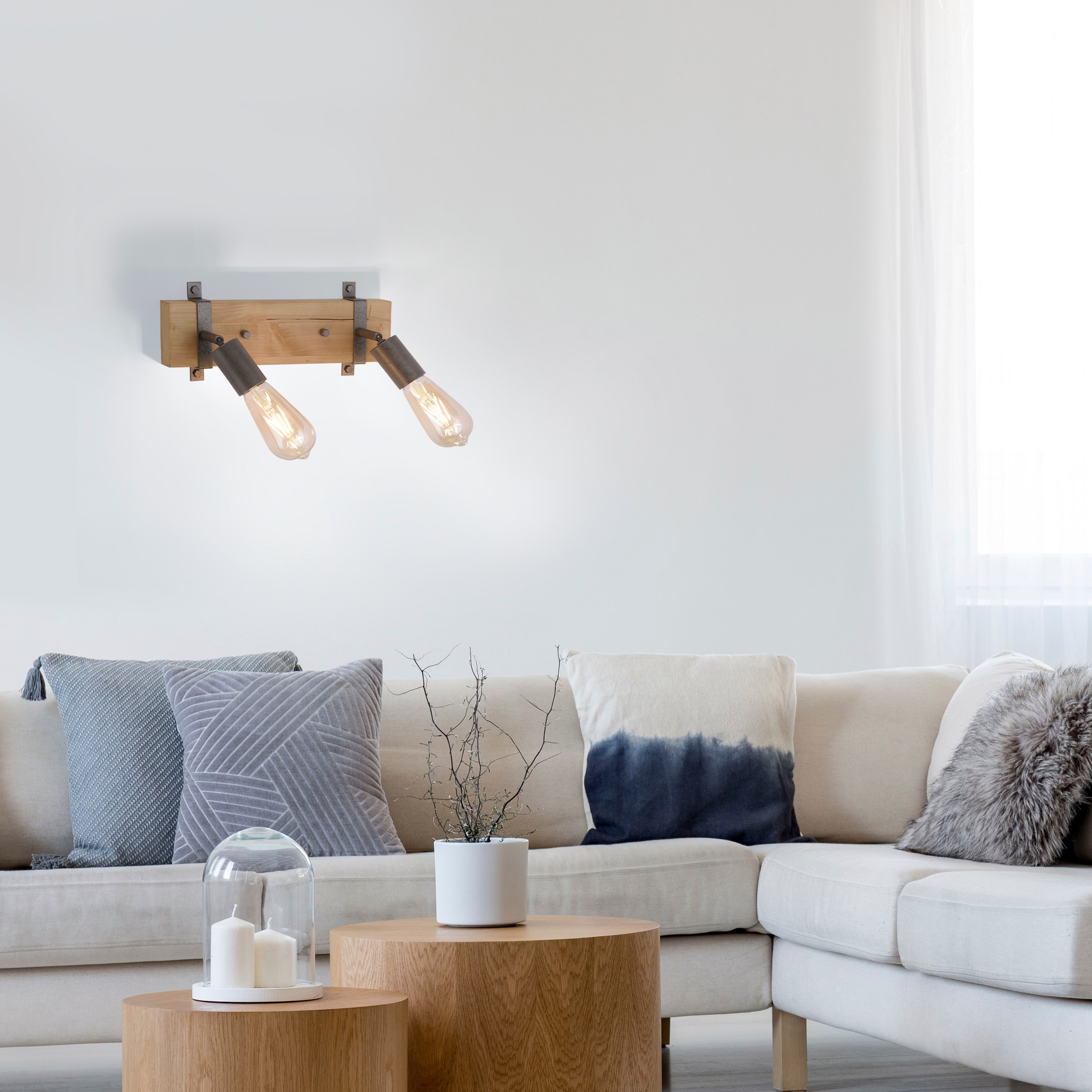 JUST LIGHT Deckenleuchte »SLAT«, 2 flammig, Leuchtmittel E27 | ohne Leuchtmittel, ExklusiveE27