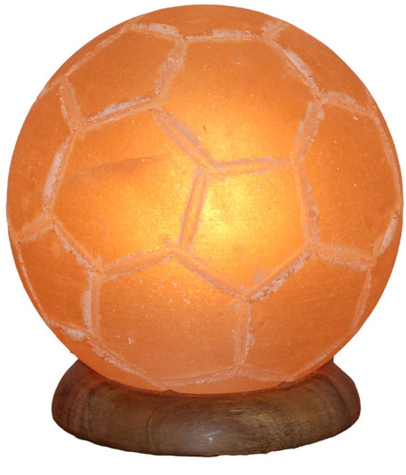 HIMALAYA SALT DREAMS Salzkristall-Tischlampe »Fussball«, Handgefertigt aus Salzkristall - jeder Stein ein Unikat, H: ca.15 cm