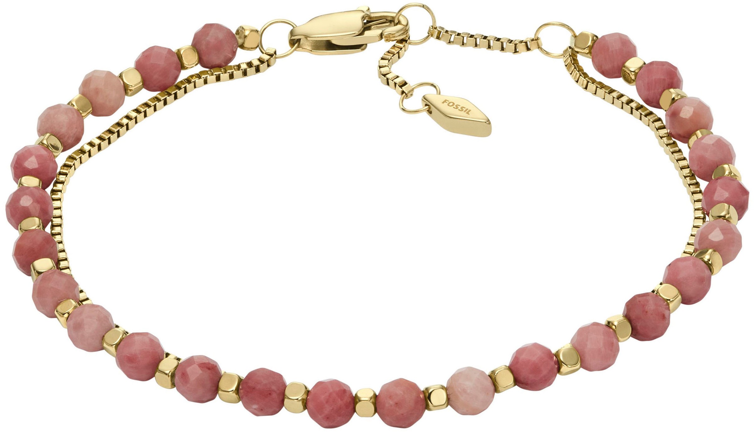 Fossil Armband »JEWELRY, JF04685040, JF04683710, JF04682710«, mit Amethyst, Tigerauge, Rhodochrosit