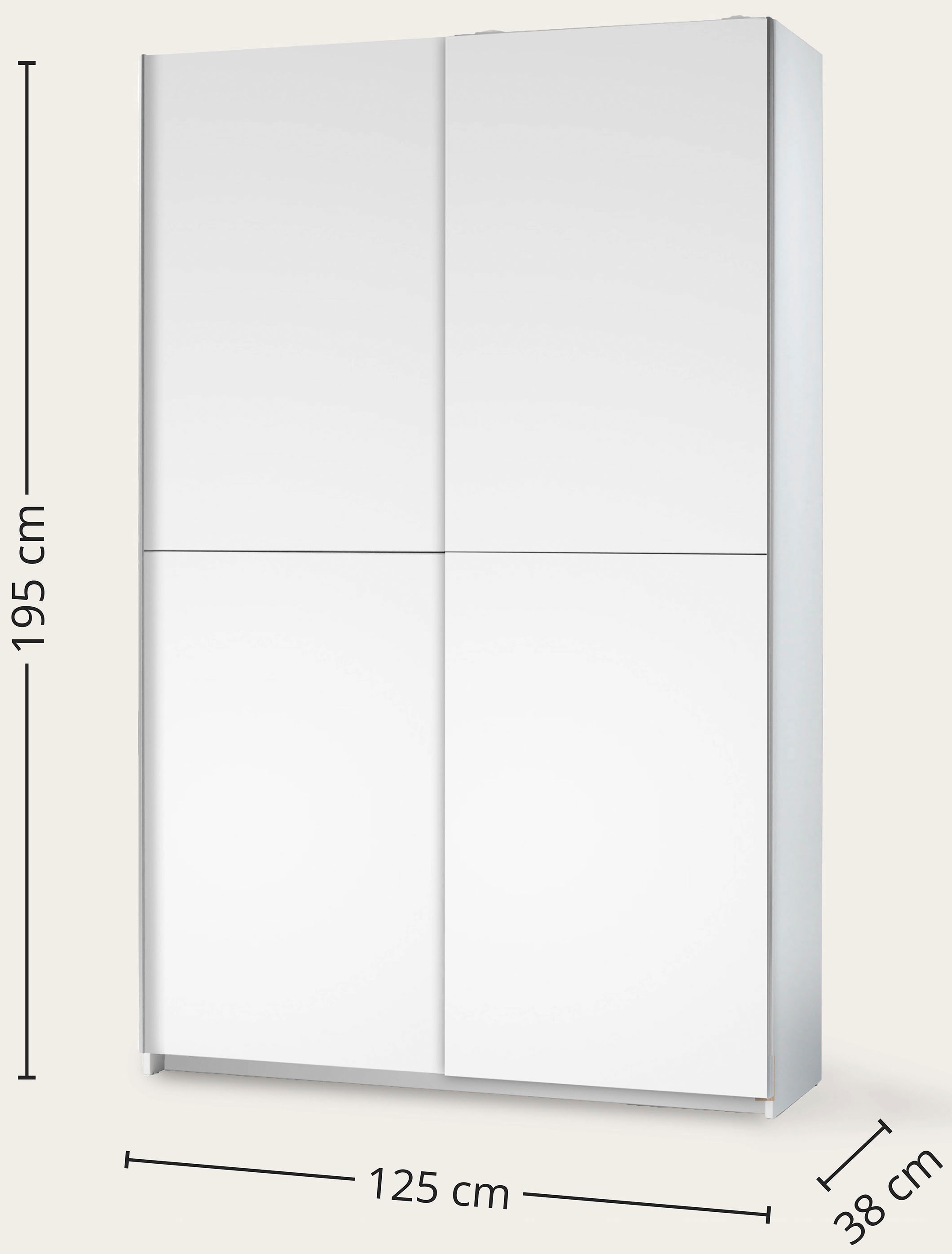 Schlafkontor Schwebetürenschrank »Heimo/Fast Schrank Kleiderschrank Garderobe«, geringe Tiefe, ausziehbarer Kleiderstange, Garderobenschrank, 6 Böden