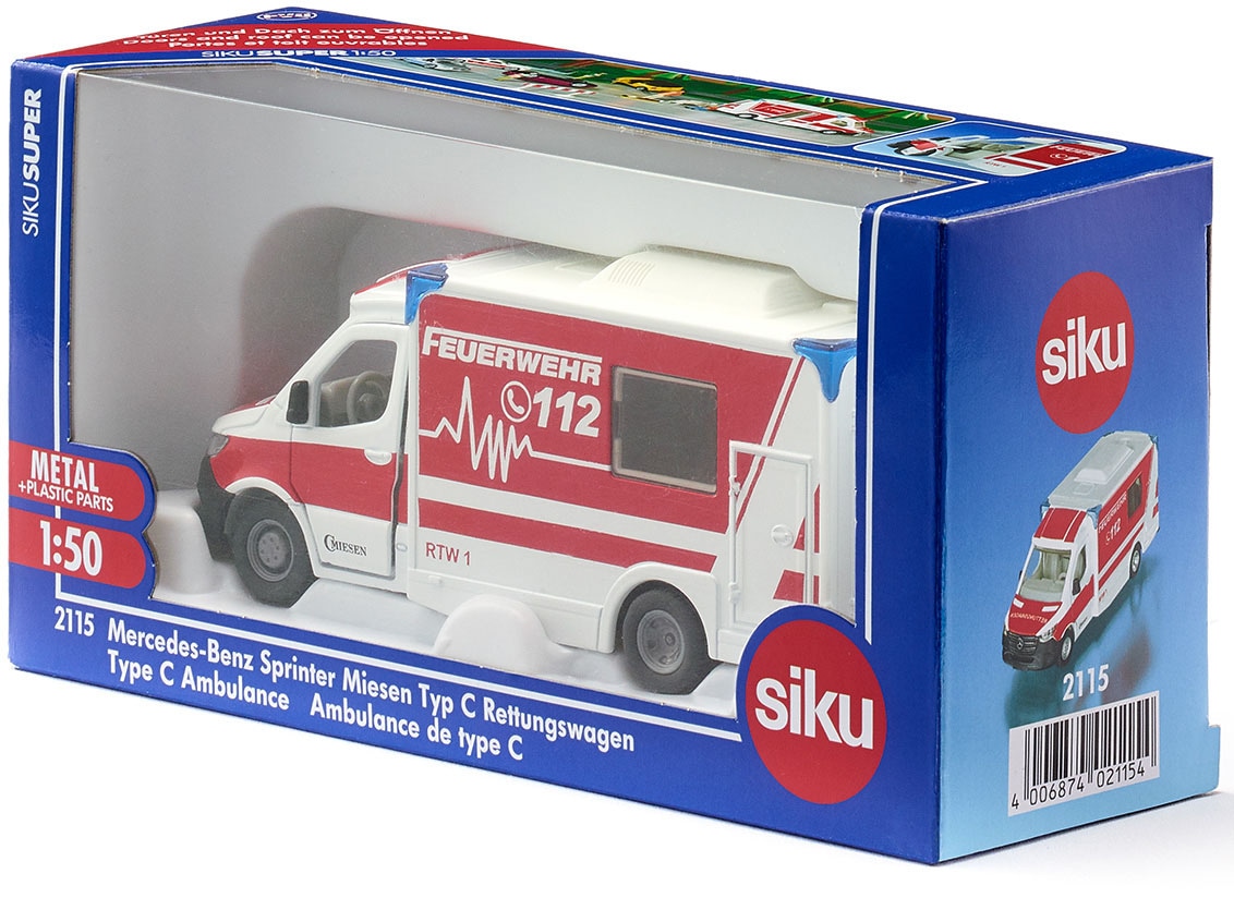 Siku Spielzeug-Krankenwagen »SIKU Super, Mercedes-Benz Sprinter Miesen Typ C Rettungswagen (2115)«