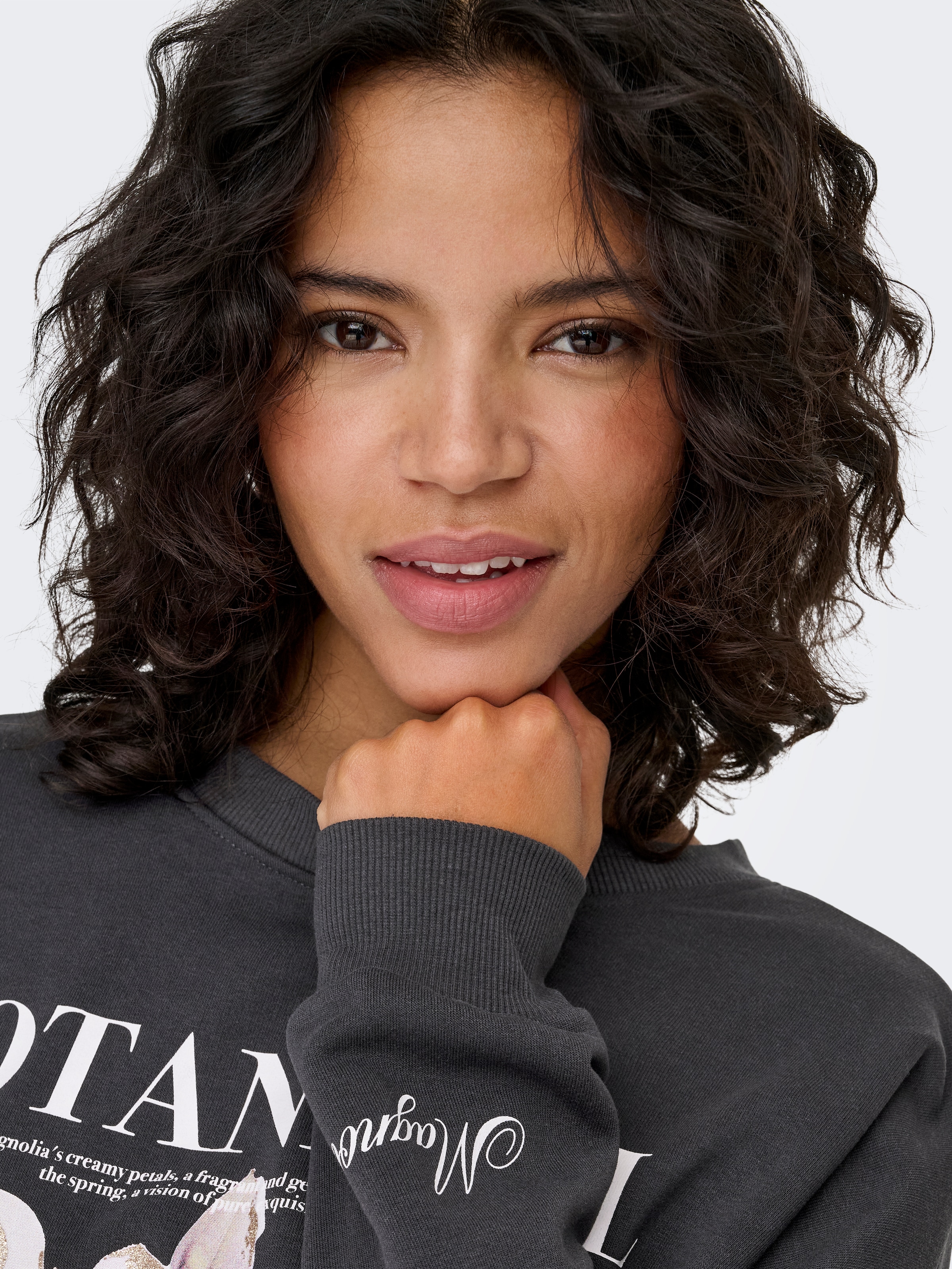 ONLY Sweatshirt »ONLFLEUR L/S O-NECK BOX UB SWT«, Baumwollmischung, oversize, Rundhals
