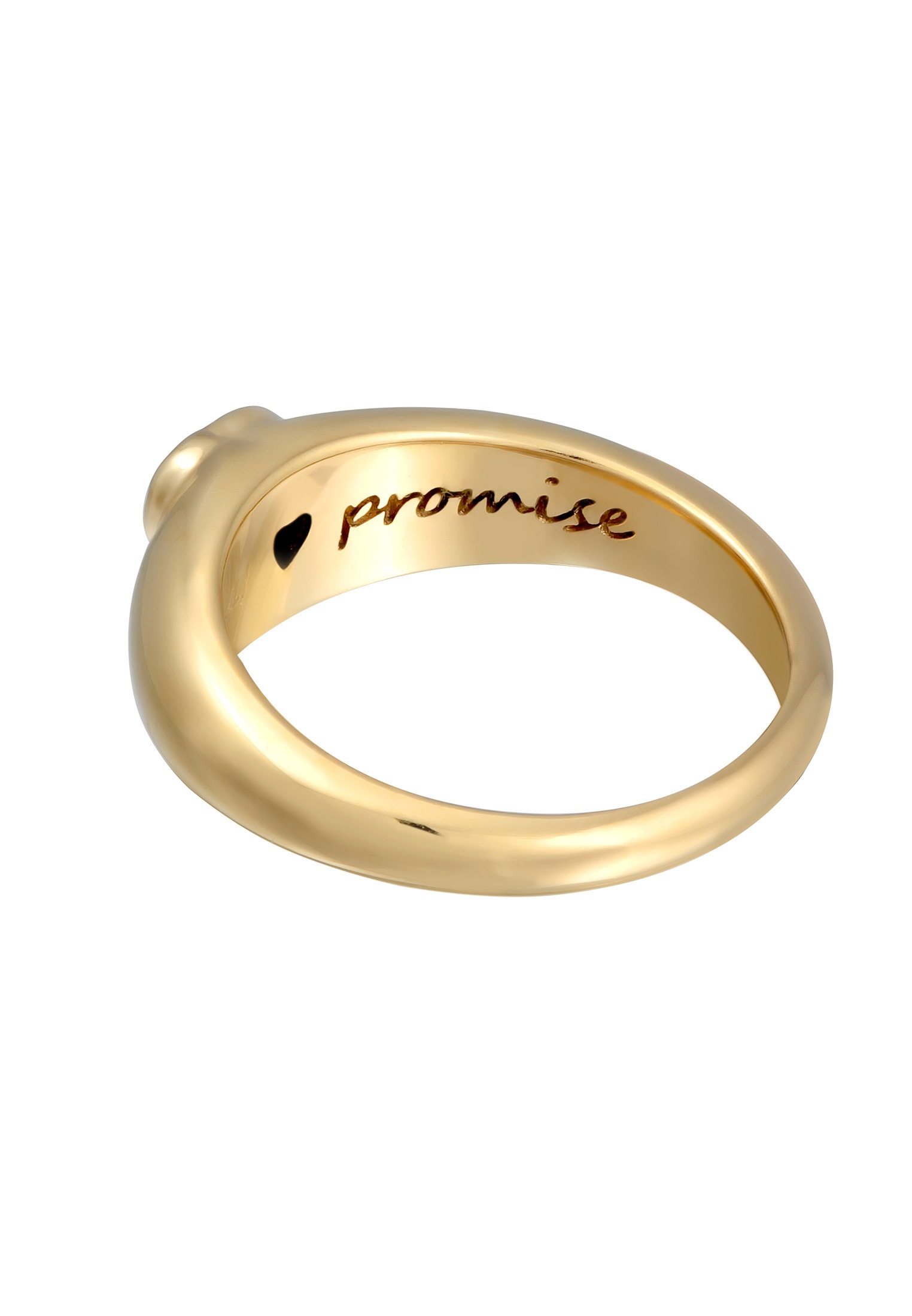 Elli Siegelring »Ring Zirkonia Herz Bandring Liebe 925 Silber vergoldet«