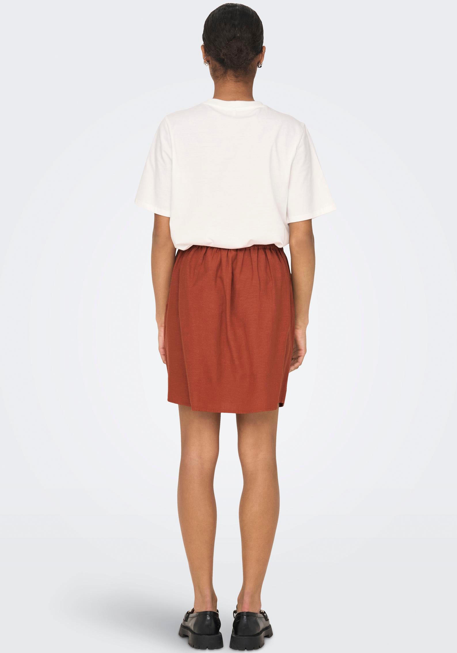 ONLY Minirock »ONLKERRY MW SHORT BUT LINEN BL SKIRT PNT«
