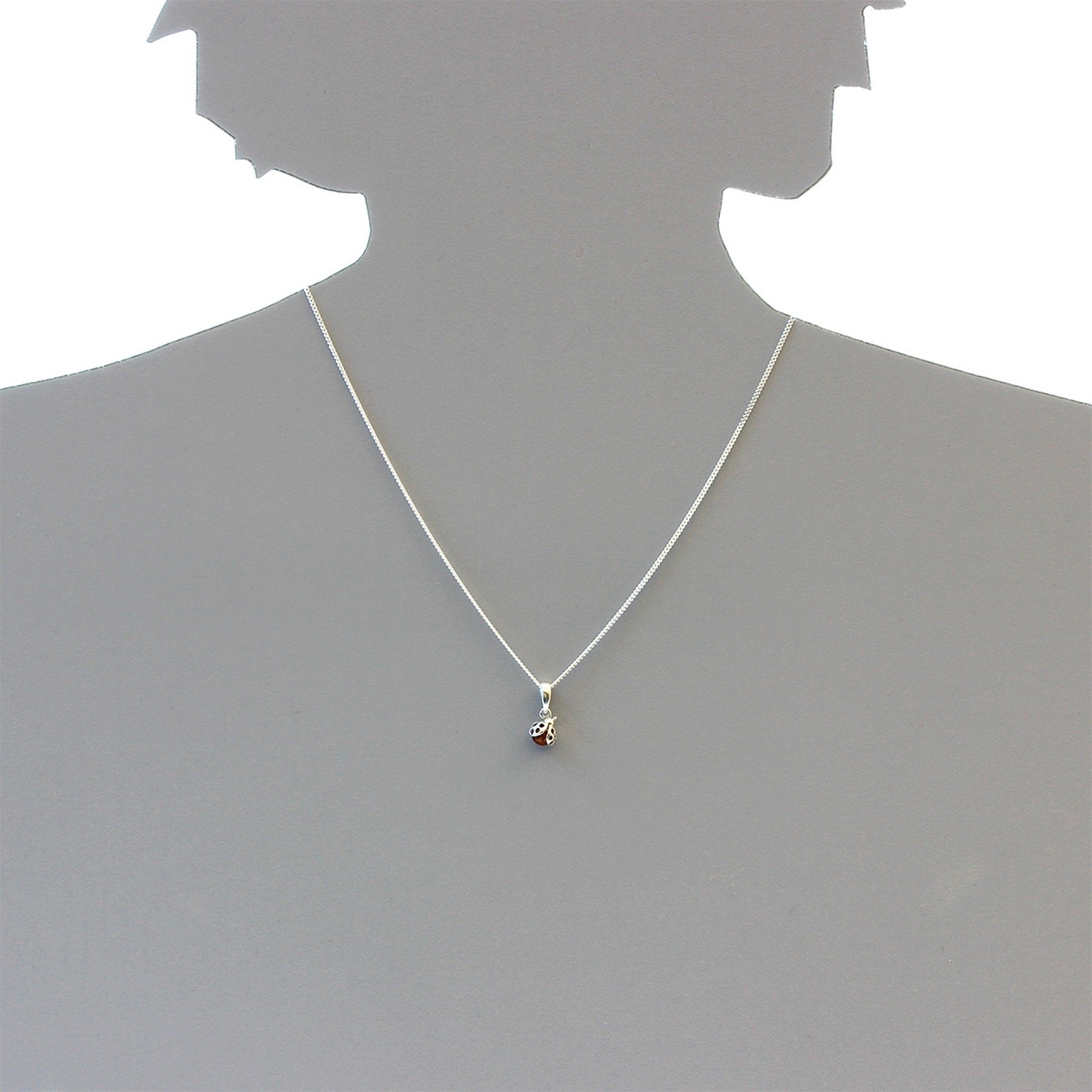 OSTSEE-SCHMUCK Kette mit Anhänger »- kleiner Marienkäfer - Silber 925/000 - Bernstein«