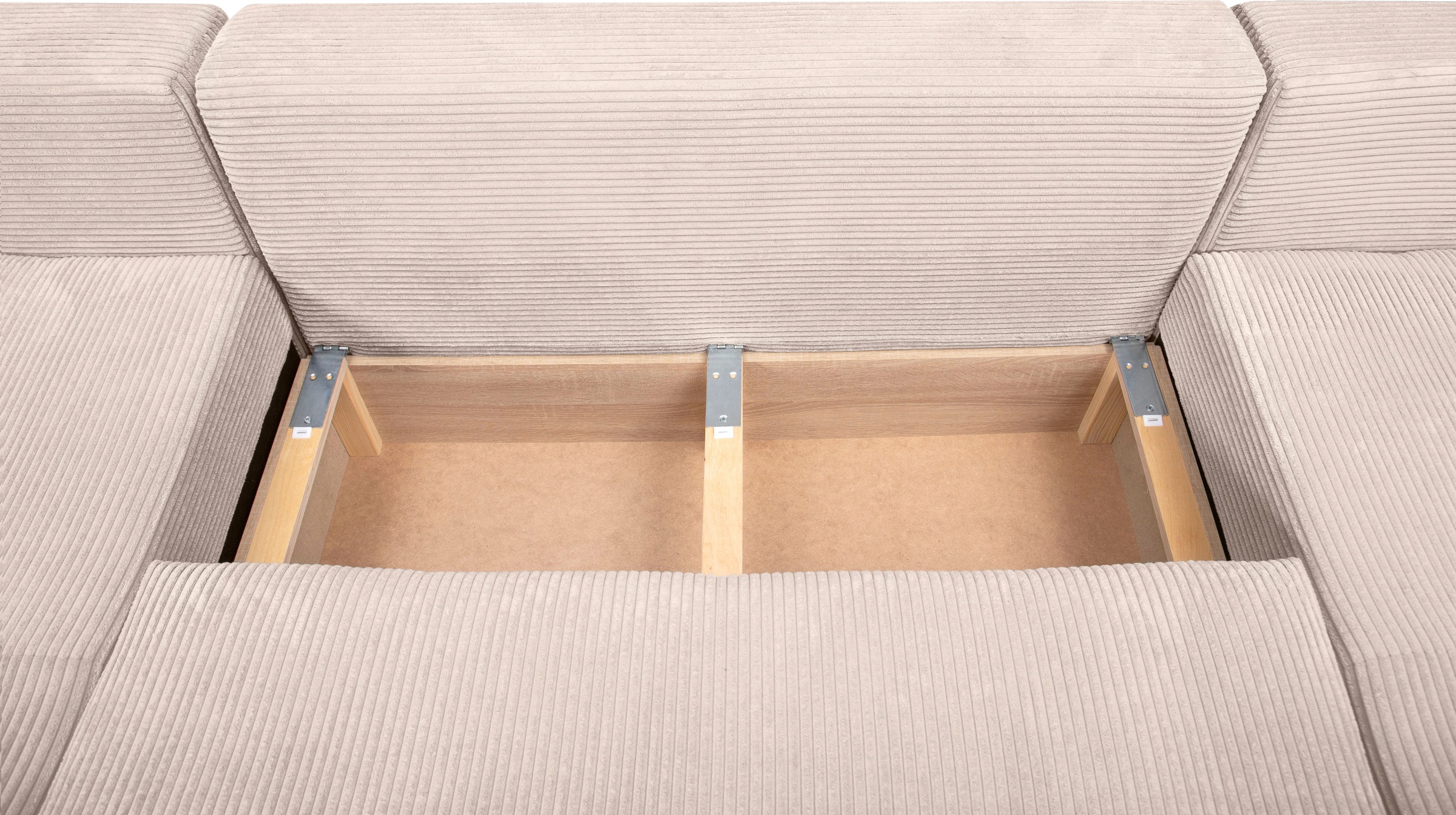 COLLECTION AB Wohnlandschaft »Josy XL U-Form, B: 313 cm in Cord, Cord-Mix« mit Bettfunktion, Bettkasten & 2 Zierkissen, Federkern