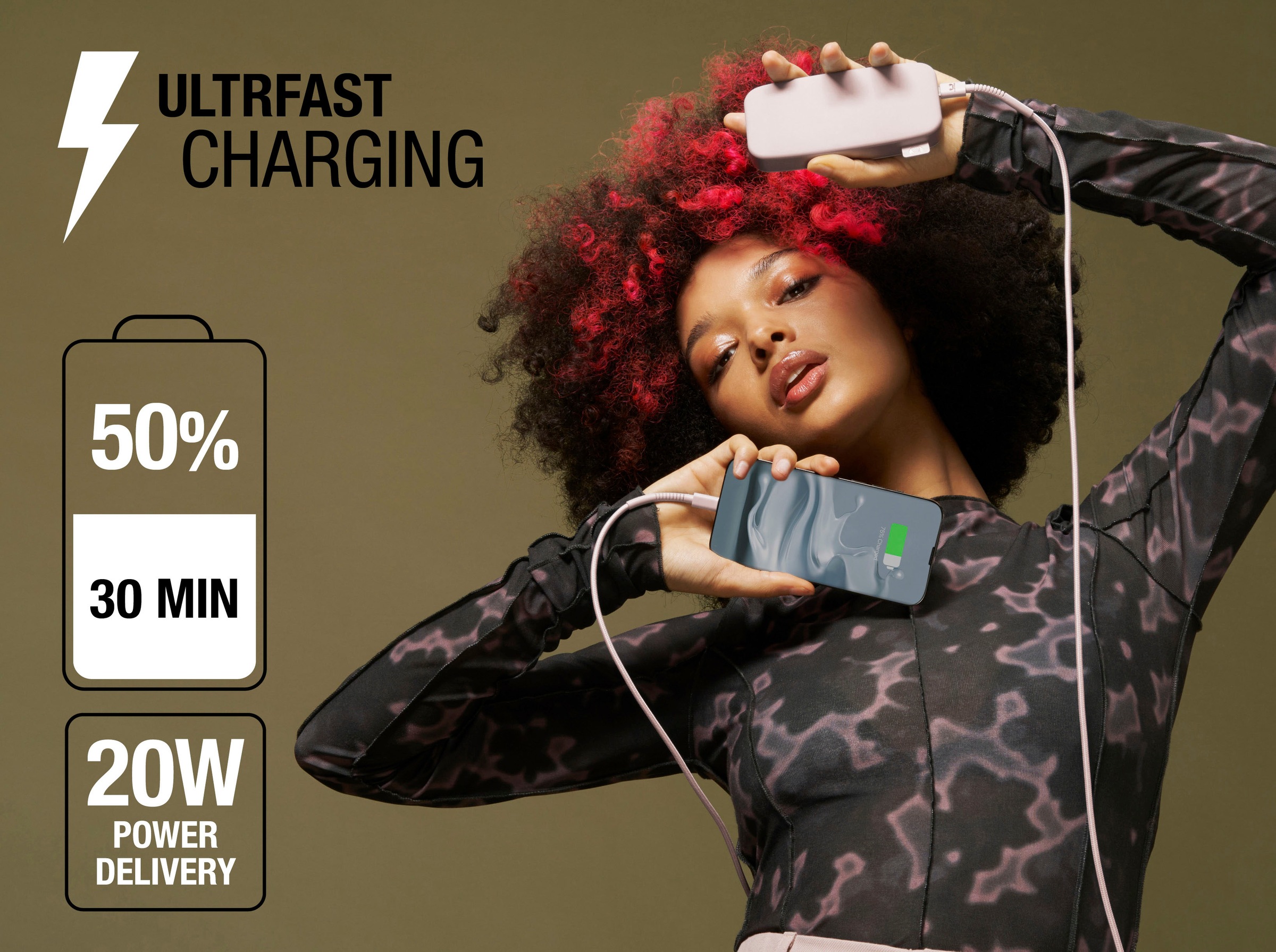 Fresh´n Rebel Powerbank »Power Pack 12000mAh mit USB-C, Ultra Fast Charge & 20W PD«