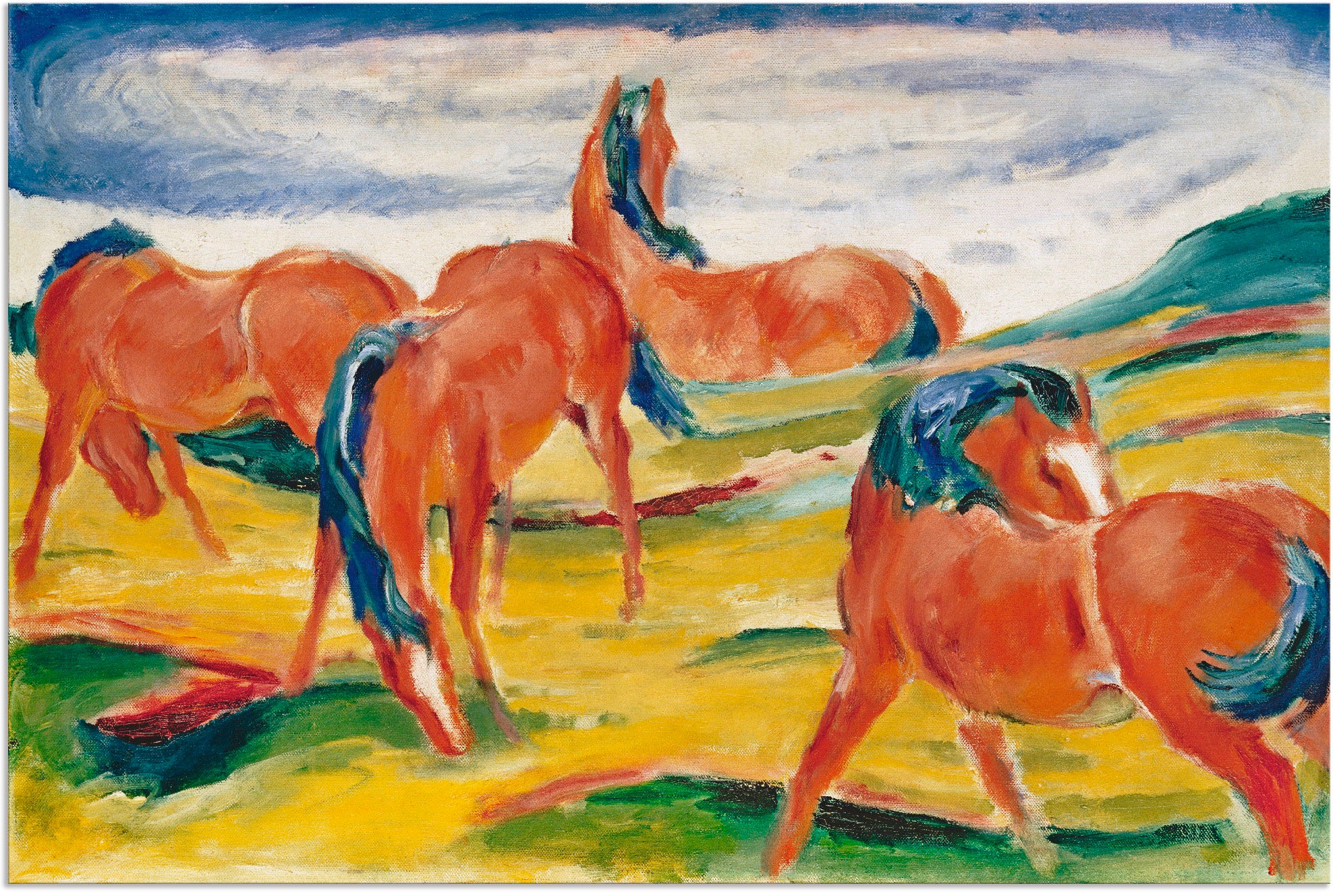 Artland Wandbild »Weidende Pferde III. 1910«, Haustiere, (1 St.), als Alubild, Outdoorbild, Leinwandbild in verschied. Größen