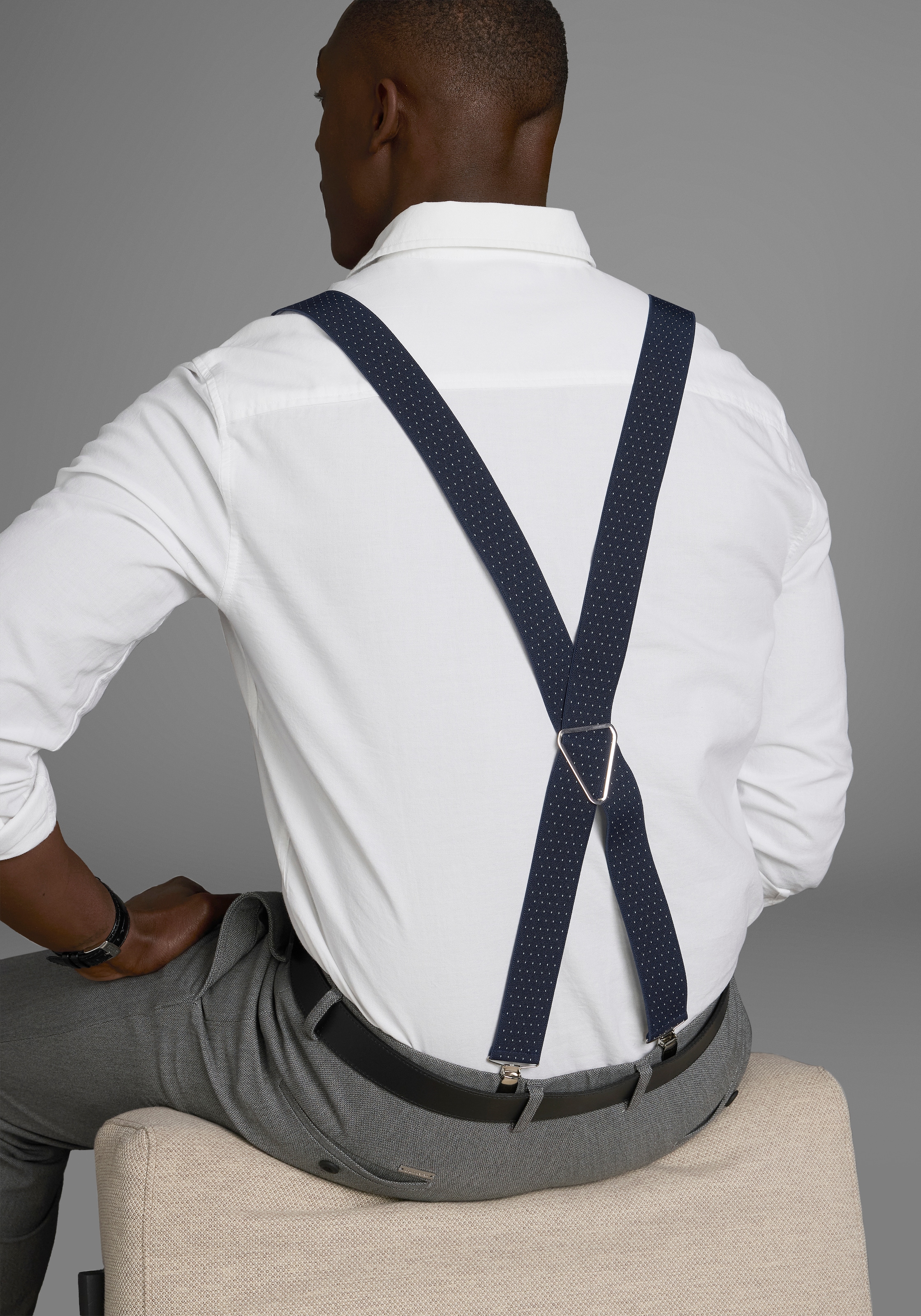 Man's World Hosenträger, in bequemer Breite & extra Länge bis 130cm - neue Farbe jeansblau