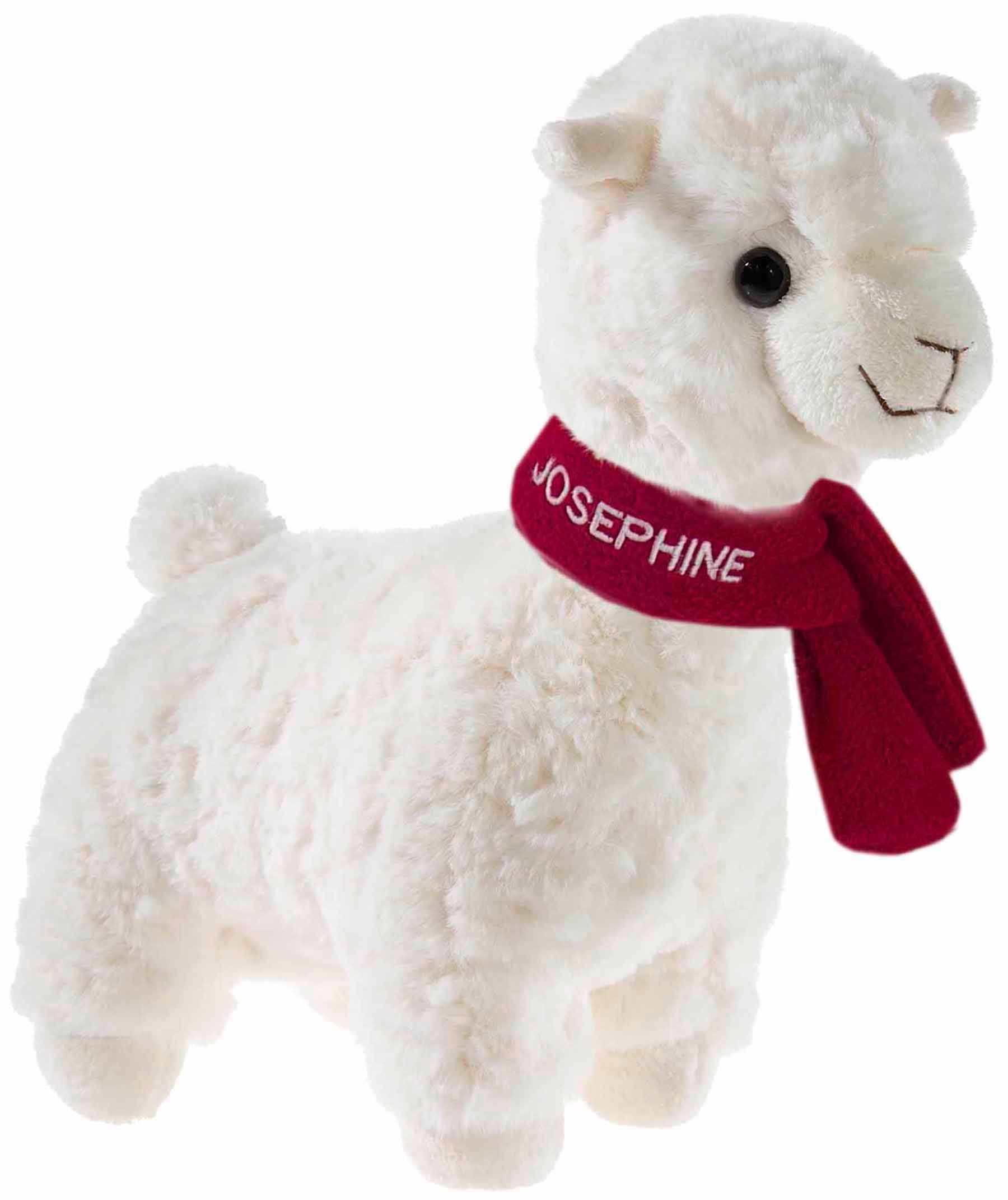 Heunec® Kuscheltier »Kuma Lama, 30 cm, mit purpurfarbenem Schal«, mit individueller Bestickung, Made in Germany