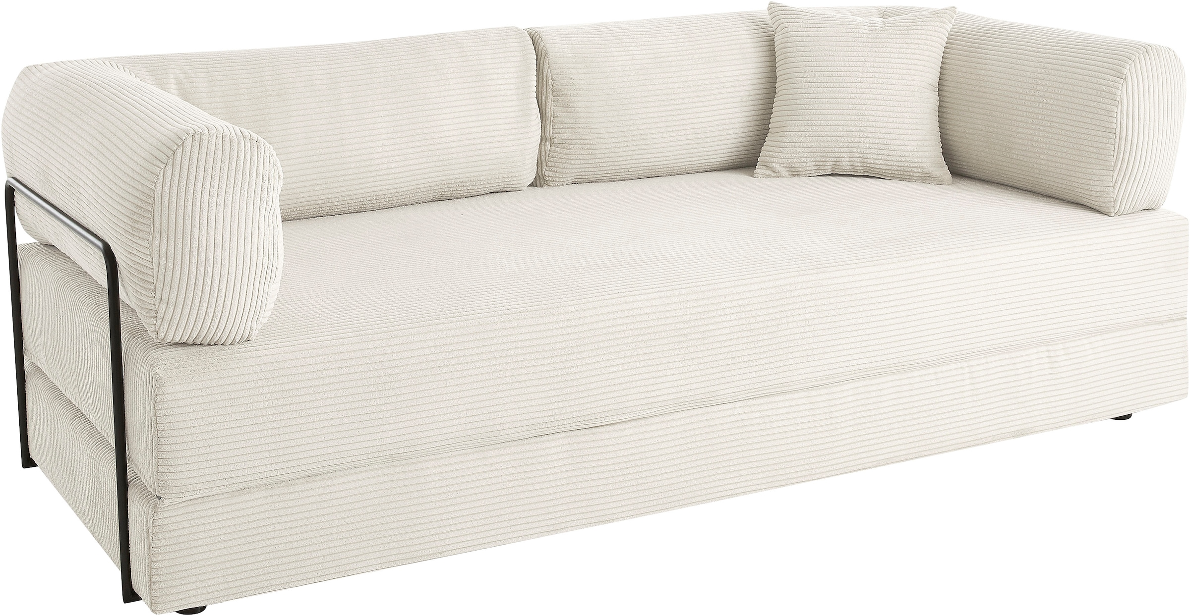 homsy by Ana Johnson Schlafsofa »Folda, Dauerschläfer, Breite 206 cm, Liegefläche 181x198 cm« mit Bett-/Schlaffunktion, inkl. 1x Zierkissen, Tonnentaschenfederkern