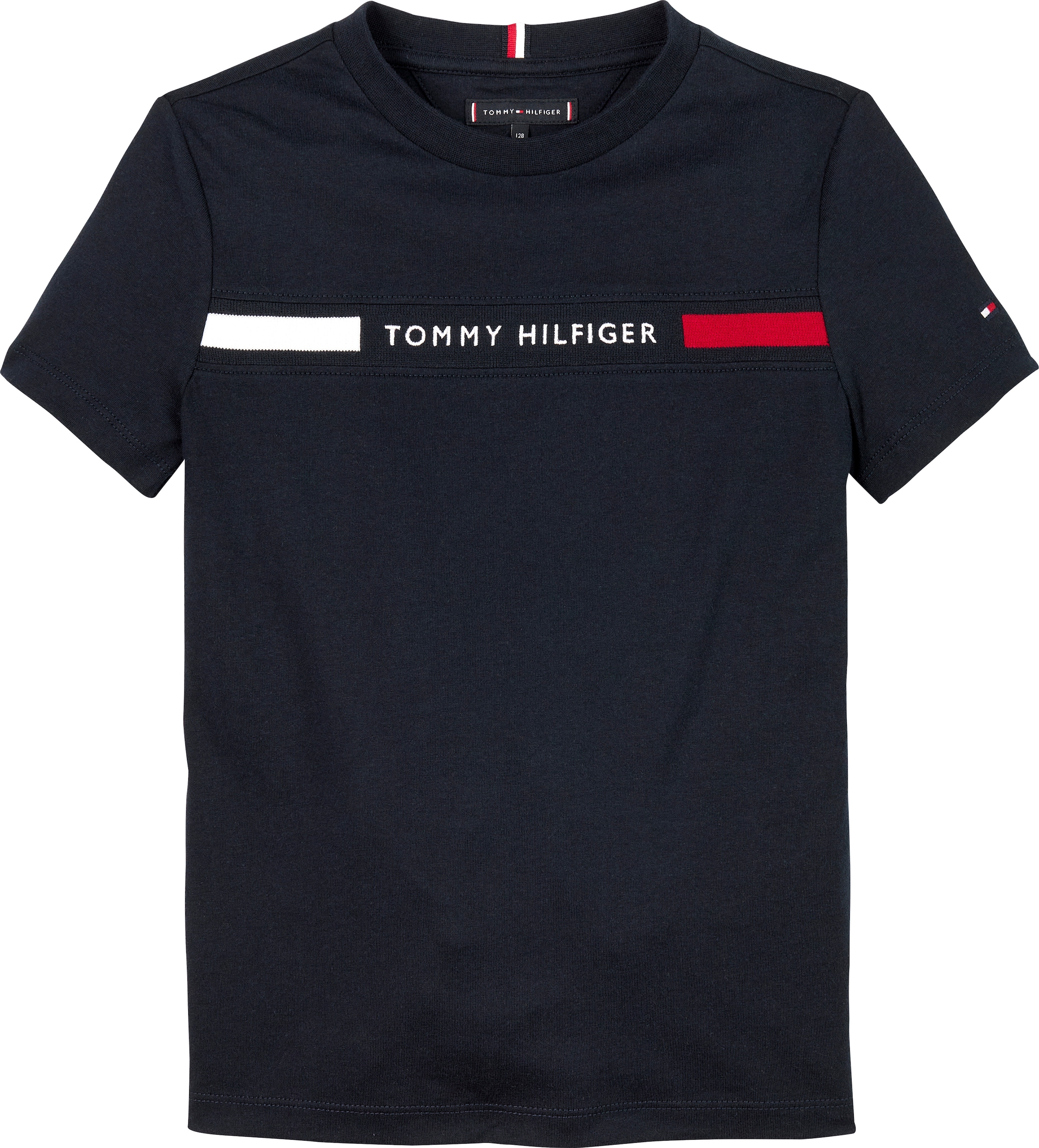 Tommy Hilfiger T-Shirt »TH RIB REG TEE SS«, in Rippenoptik, mit Logoschriftzug