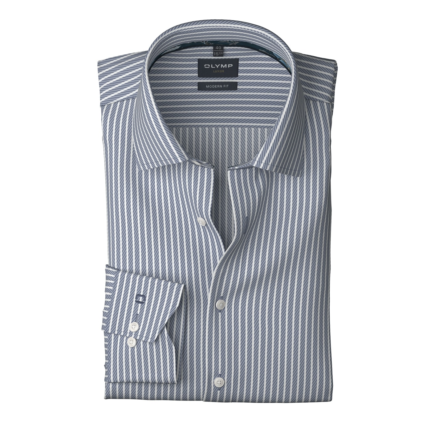 OLYMP Langarmhemd »Luxor«, modern fit, gestreift, Businesshemd, New Kentkragen