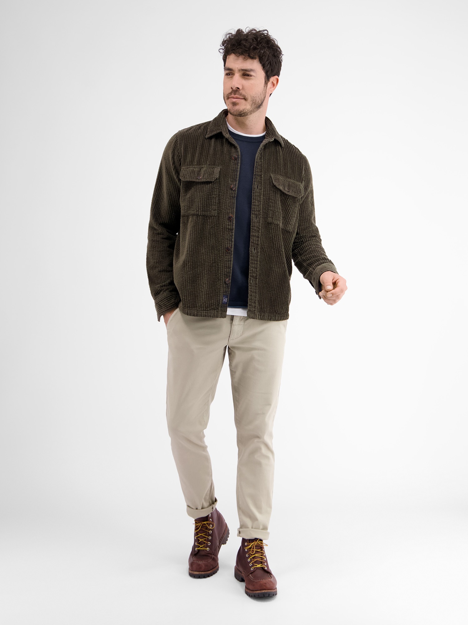 LERROS Strickpullover »LERROS Rundhalspullover, Flachstrick«