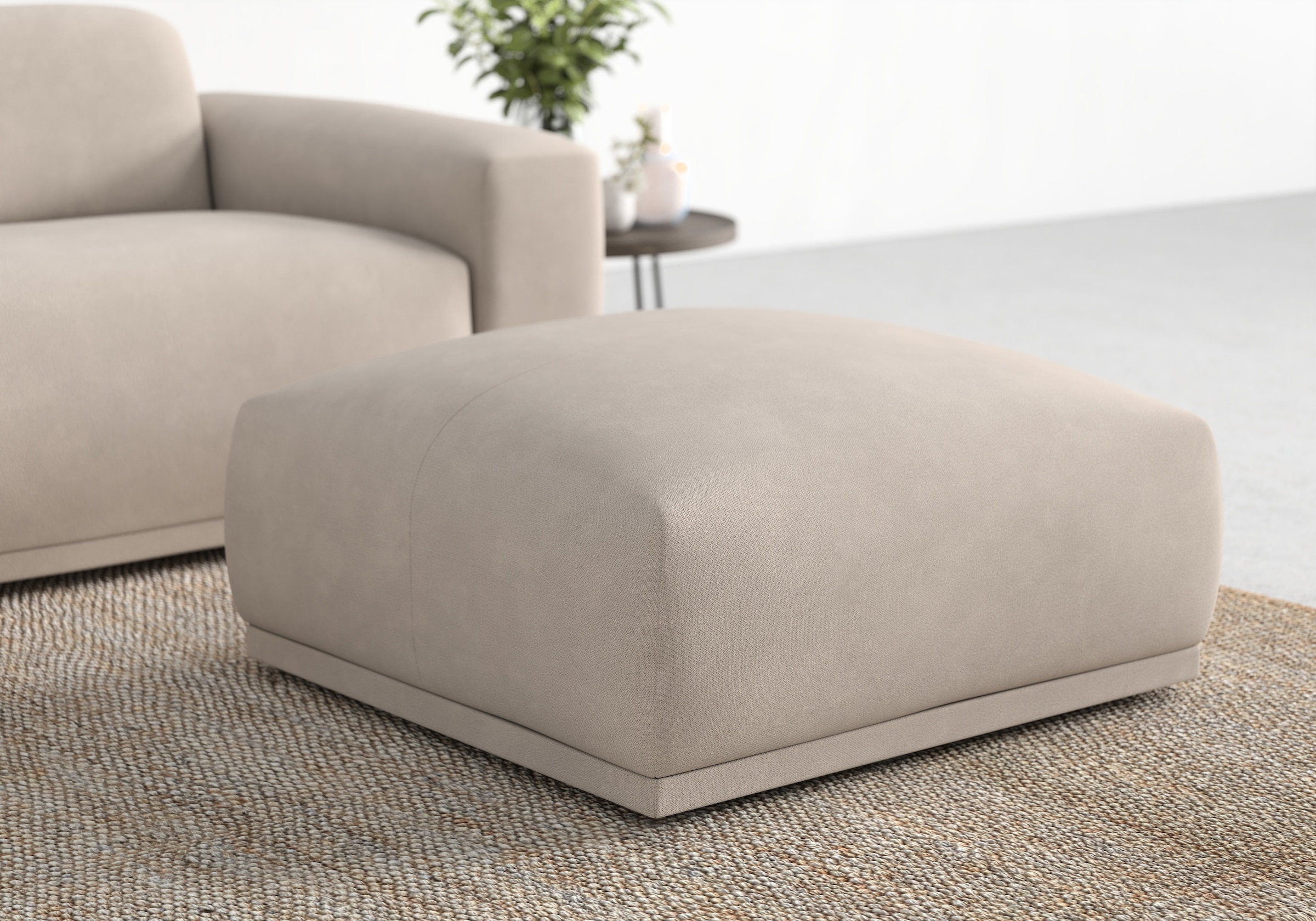 TRENDMANUFAKTUR Hocker »Braga, mit hochwertigem Kaltschaum, quadratisch, in Cord erhältlich« 1 Stk. tlg. moderner Polsterhocker, 85/42/85 cm (B/H/T)