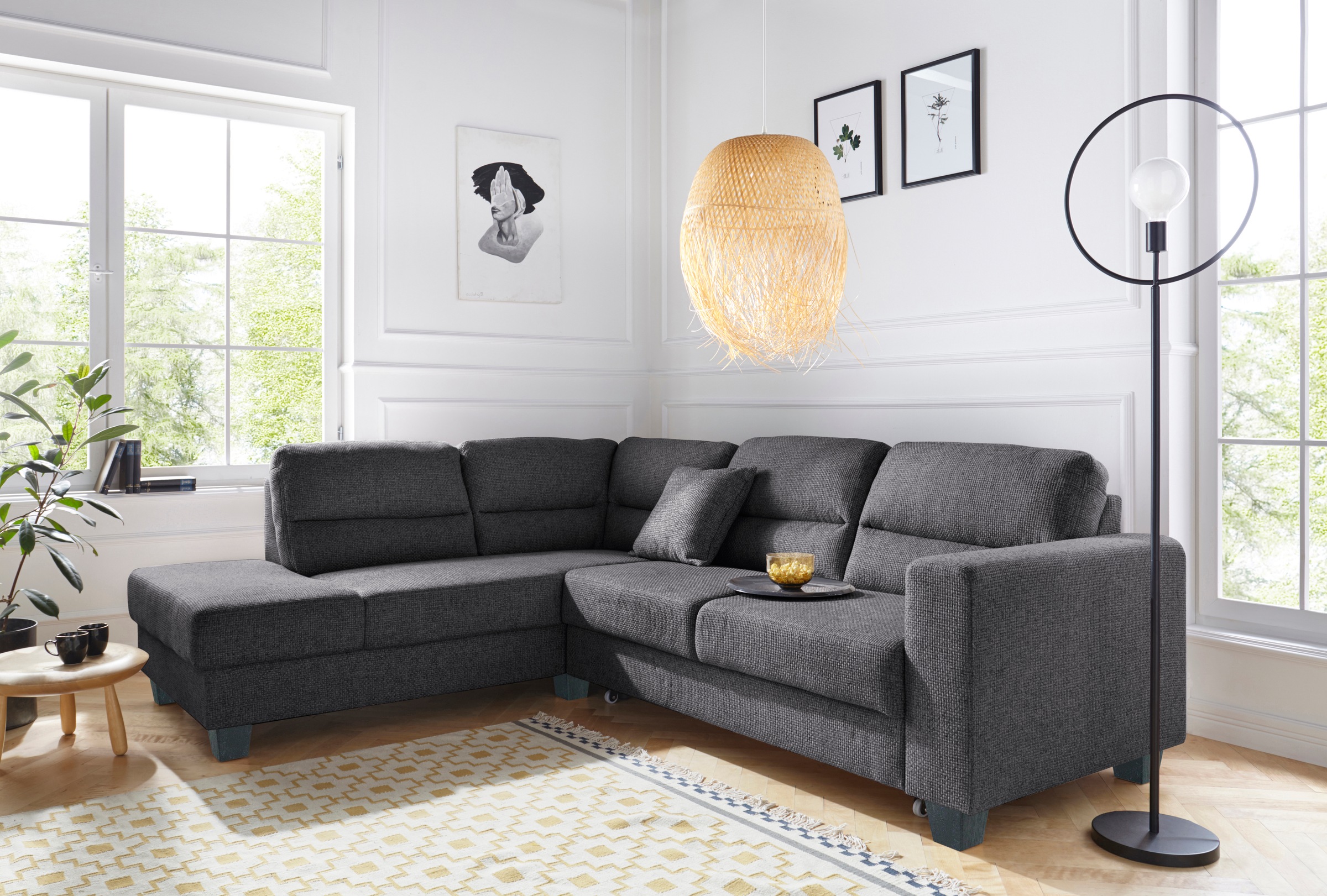 TRENDMANUFAKTUR Ecksofa »Chamber, L-Form«, inklusive einer Kopfstütze, wahlweise mit Schlaffunktion