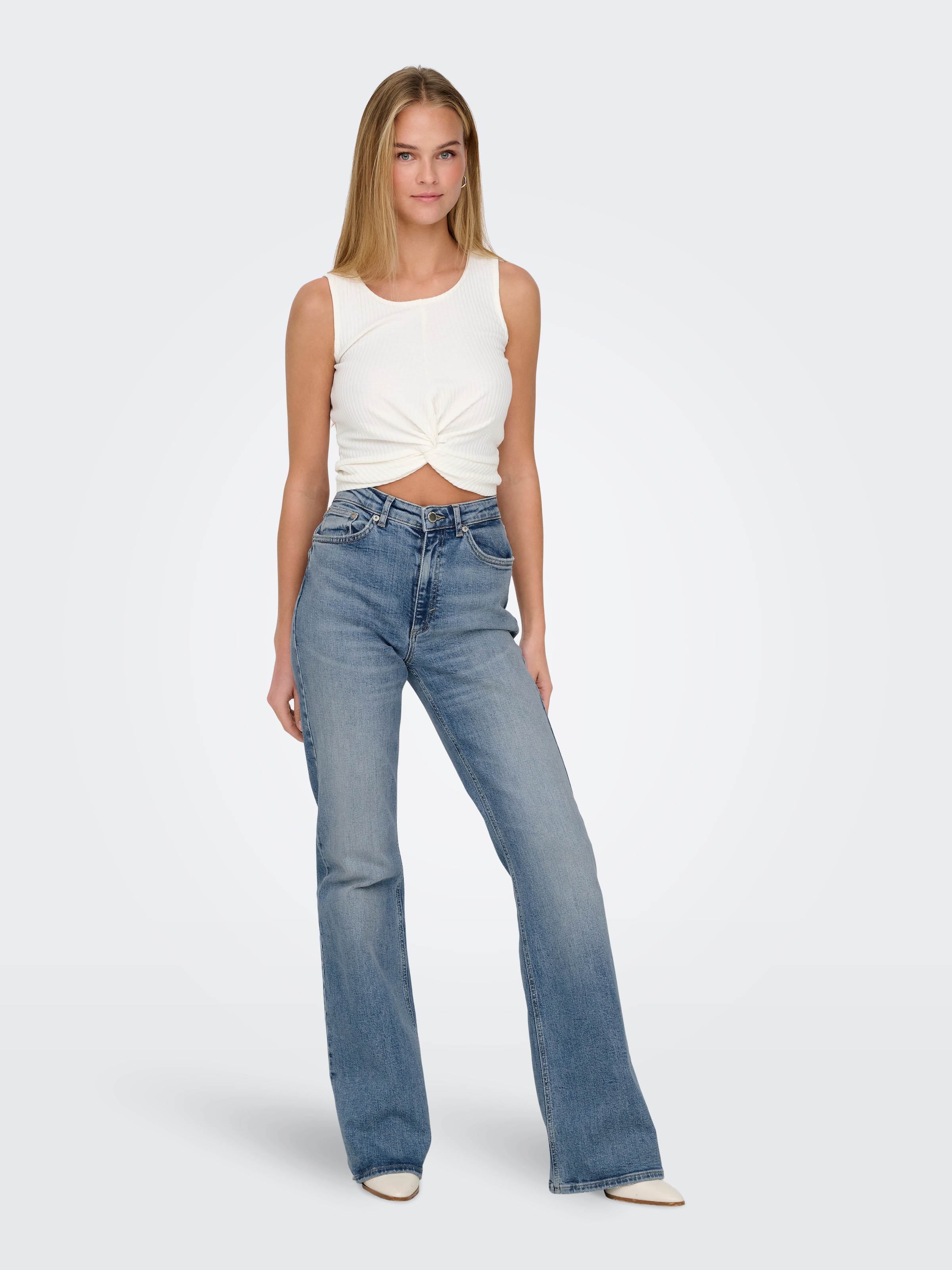 ONLY Bootcut-Jeans »ONLJUICY HW FLARED DNM DOT023 NOOS« Baumwollmischung, bootcut fit, high waist