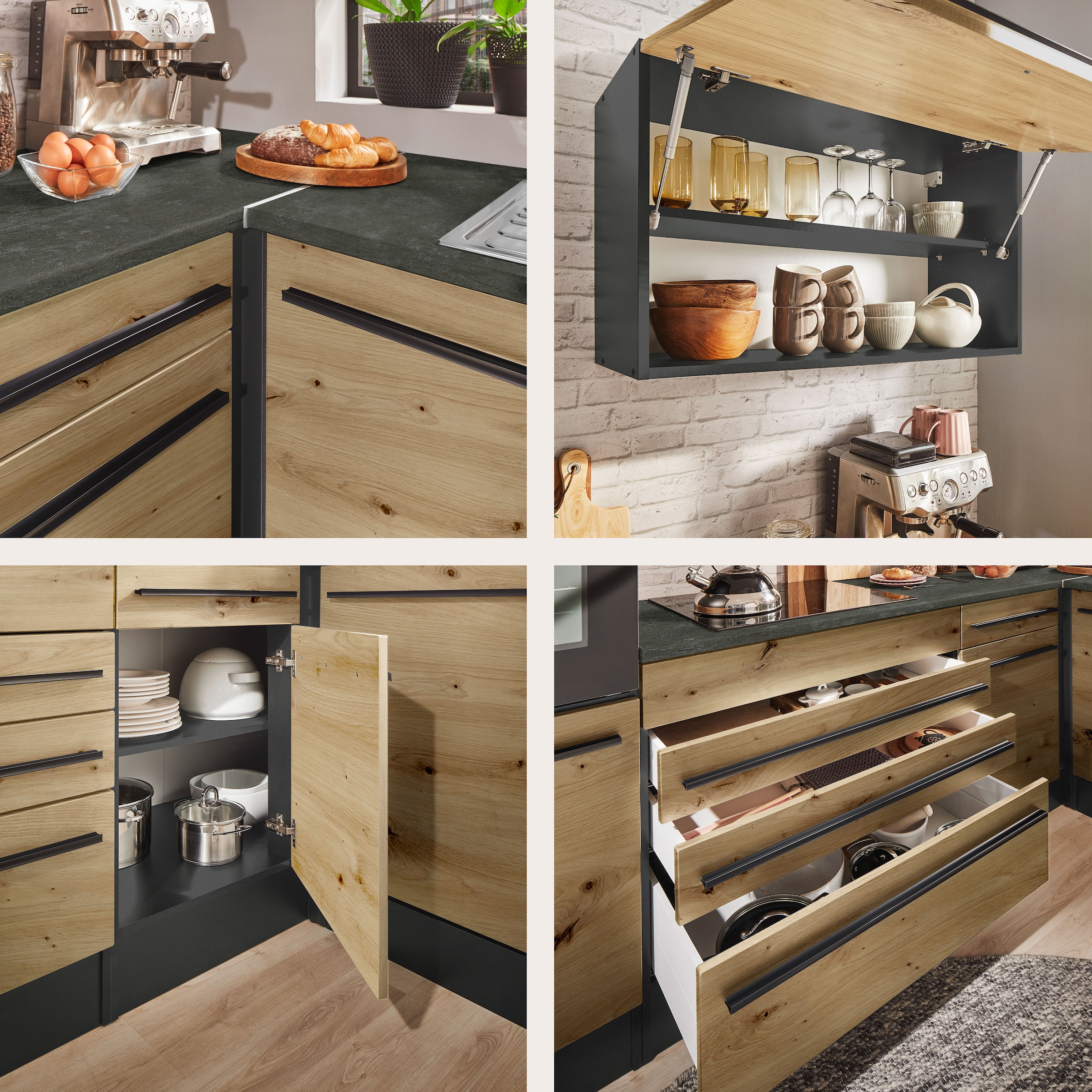 BASIC by Balculina Winkelküche »Jazz« Stellbreite 260x175 cm, wahlweise mit E-Geräten