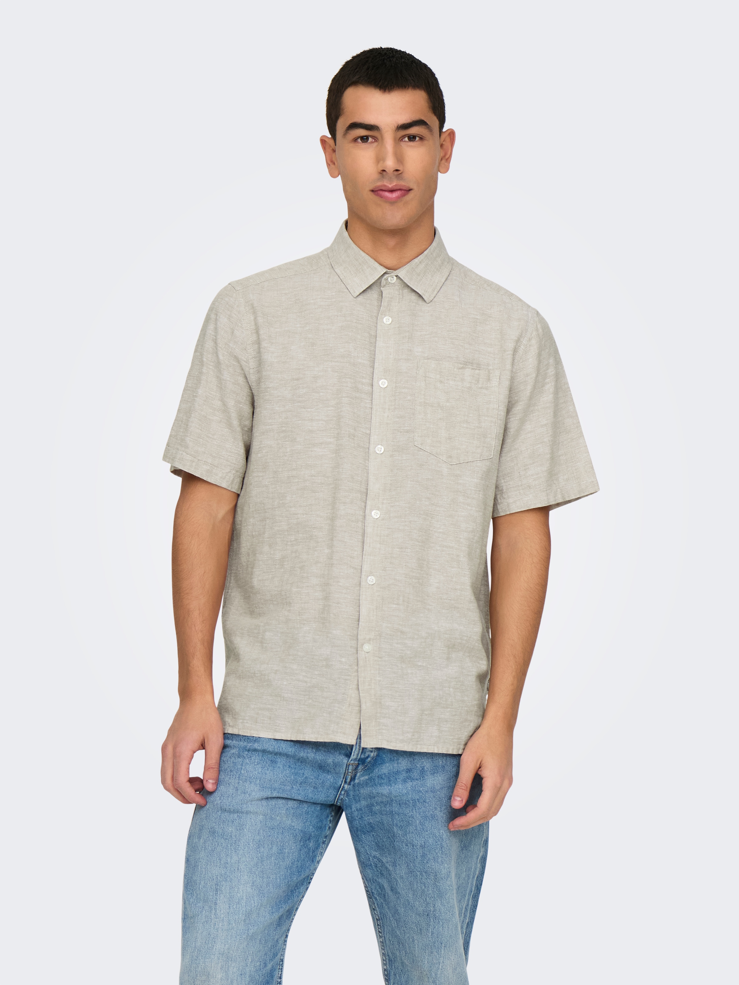 ONLY & SONS Kurzarmhemd »ONSCAIDEN LIFE REG SS 1 PKT SHIRT«
