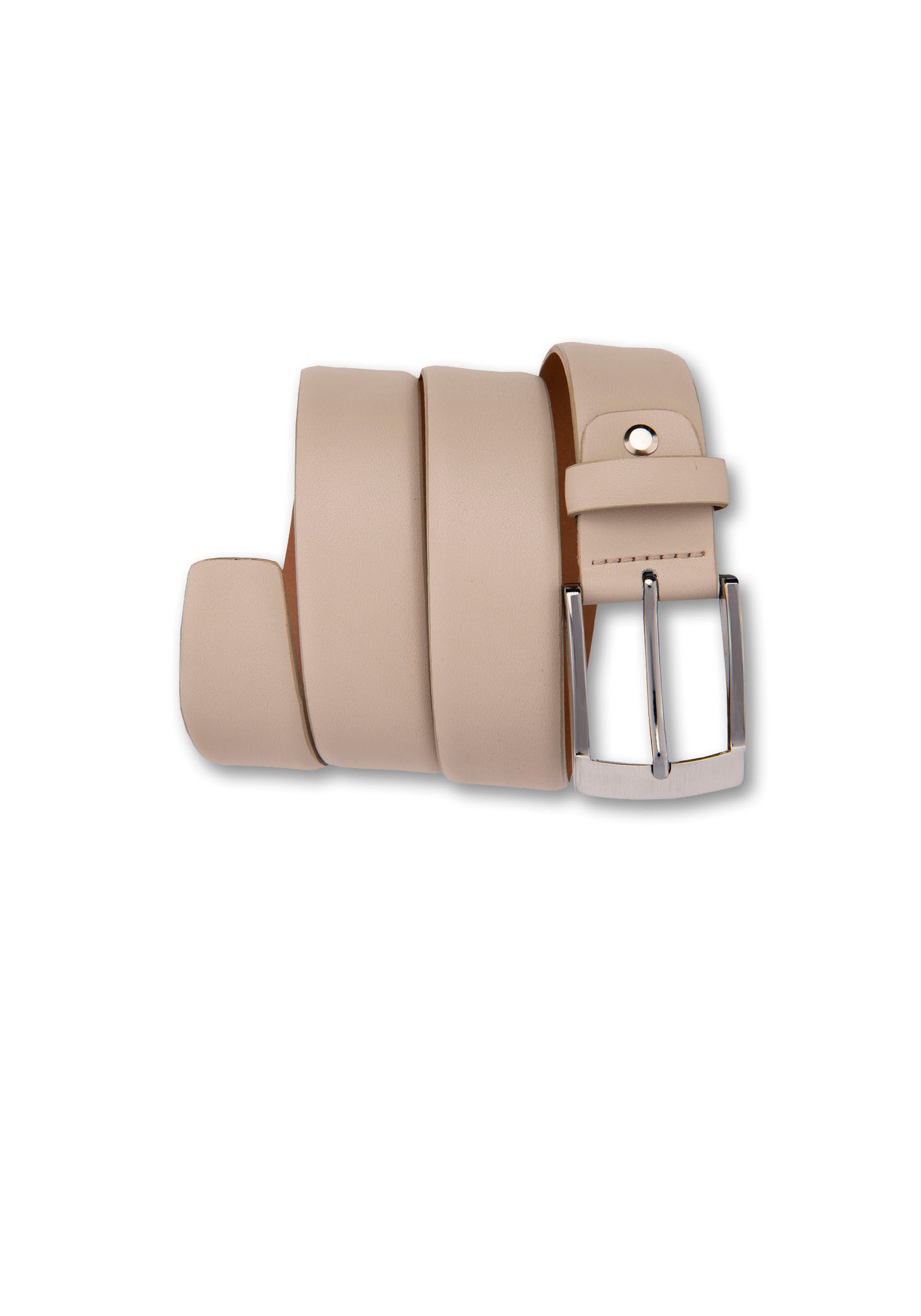 Bernd Götz Herren Ledergürtel mit aufwendiger Schraubmontage in beige, Größe 110