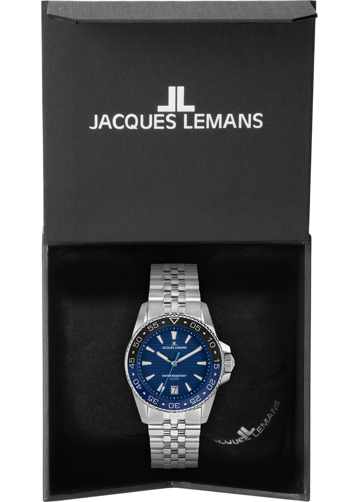 Jacques Lemans Quarzuhr »Liverpool Diver« Armbanduhr, Herrenuhr, Edelstahlarmband, analog, Tag