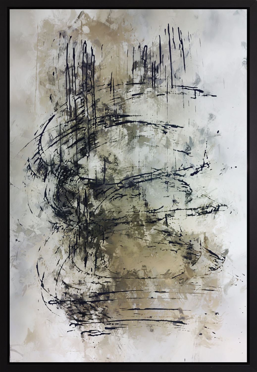 queence Leinwandbild »Der Sturm«, Abstrakt-Abstrakte-Kunst-Modern, mit einem Schattenfugenrahmen veredelt