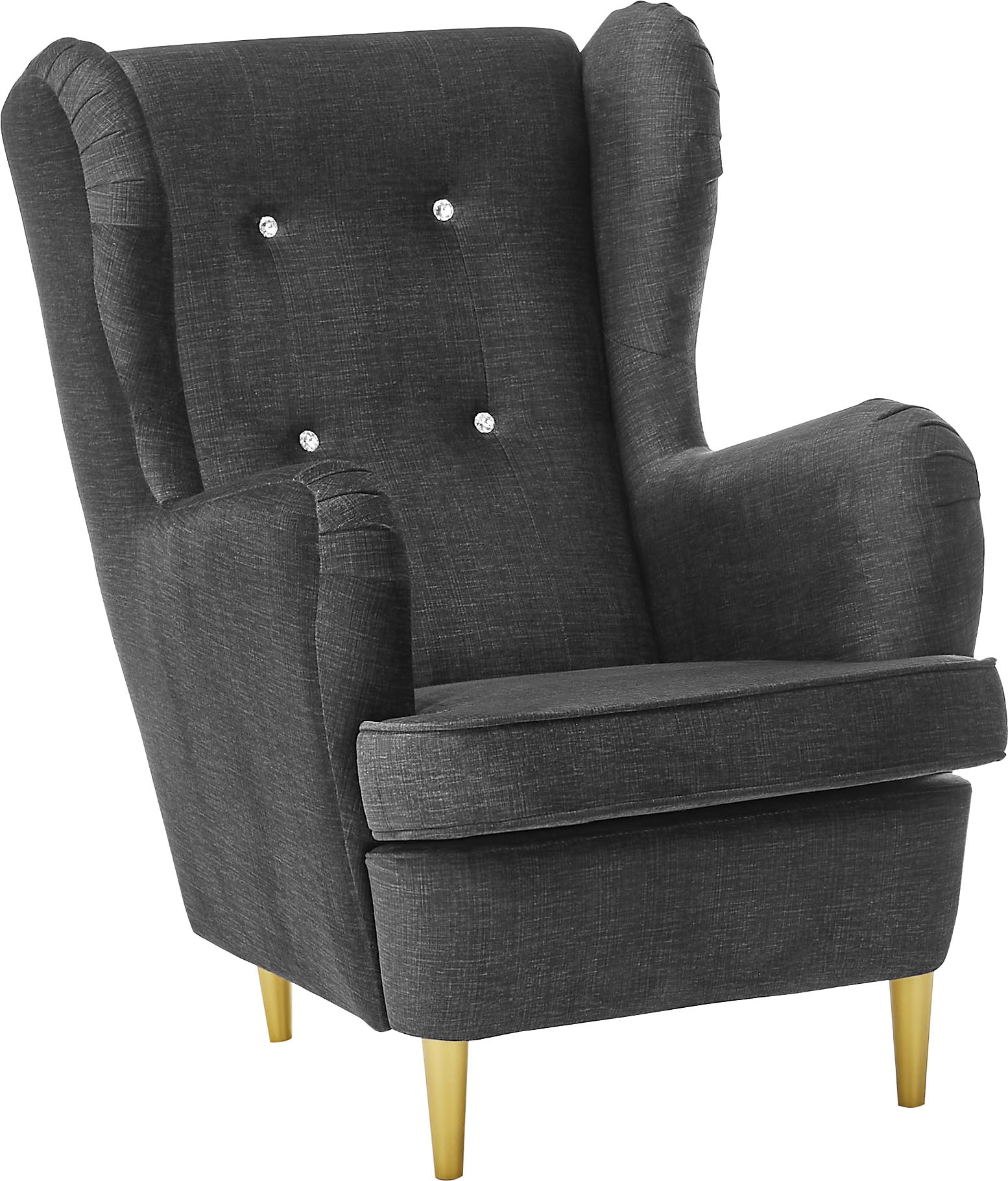 ED EXCITING DESIGN Ohrensessel »Tom«, mit Strasssteinen & goldenen Füßen