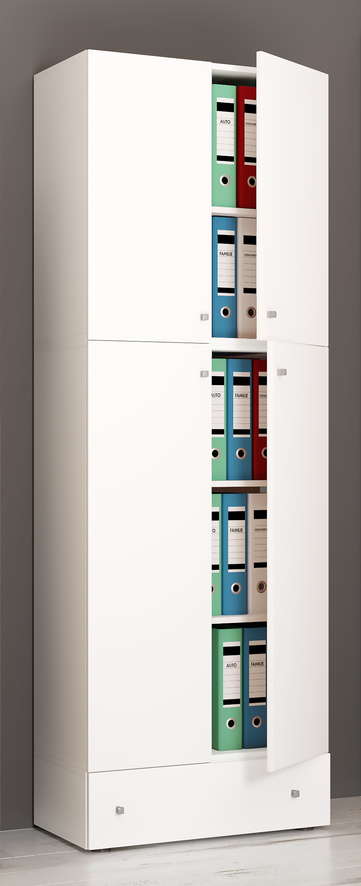 VCM Aktenschrank »VCM XXL Büroschrank mit 5 Fächern und einer Schublade | moderner Aktenschrank mit Drehtüren | Maße ca. H. 200 x B. 70 x T. 39 cm ¿ Lona 5-Fach«, (1 St.)