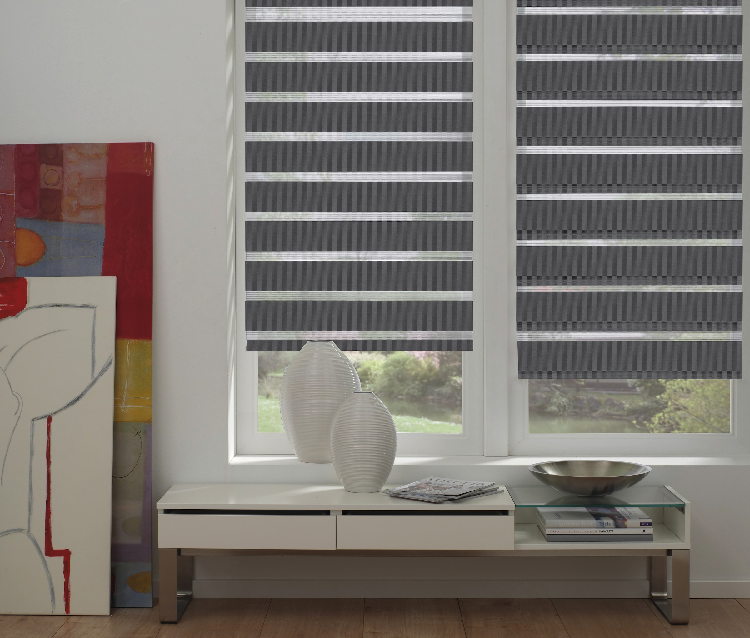 my home Doppelrollo »Duo Klemmrollo«, Lichtschutz, Sichtschutz, ohne Bohren, freihängend, vormontiert auf Montageschiene