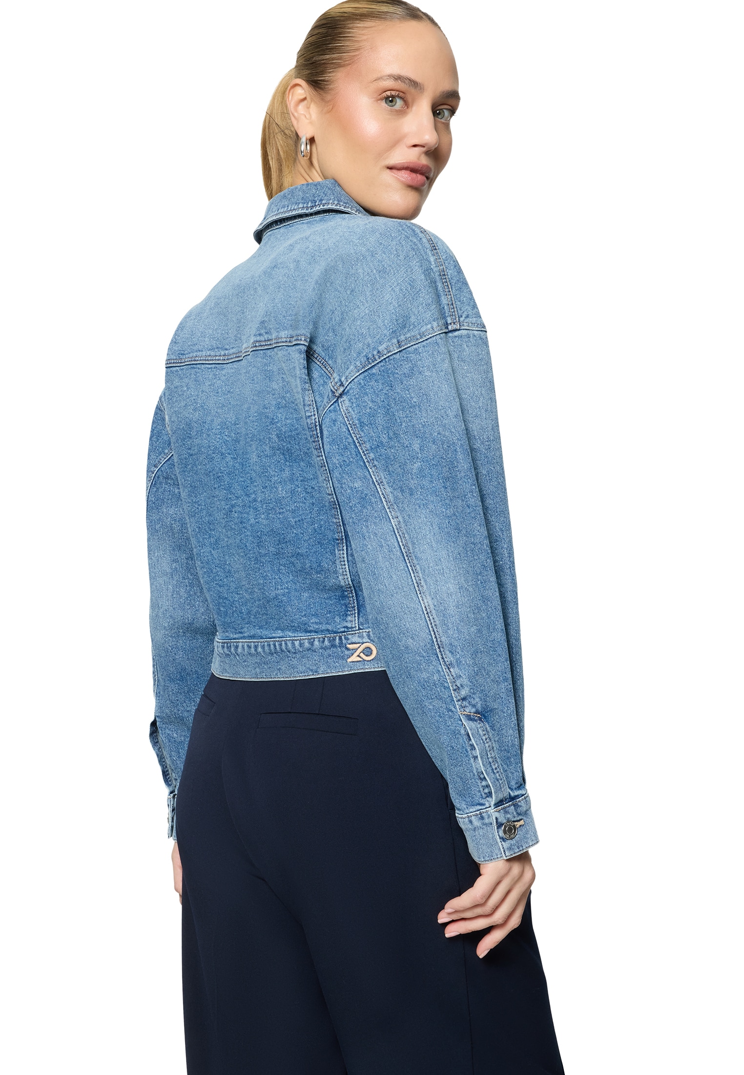 Zero Jeansblazer »Jeansjacke kurz mit Knopfleiste«