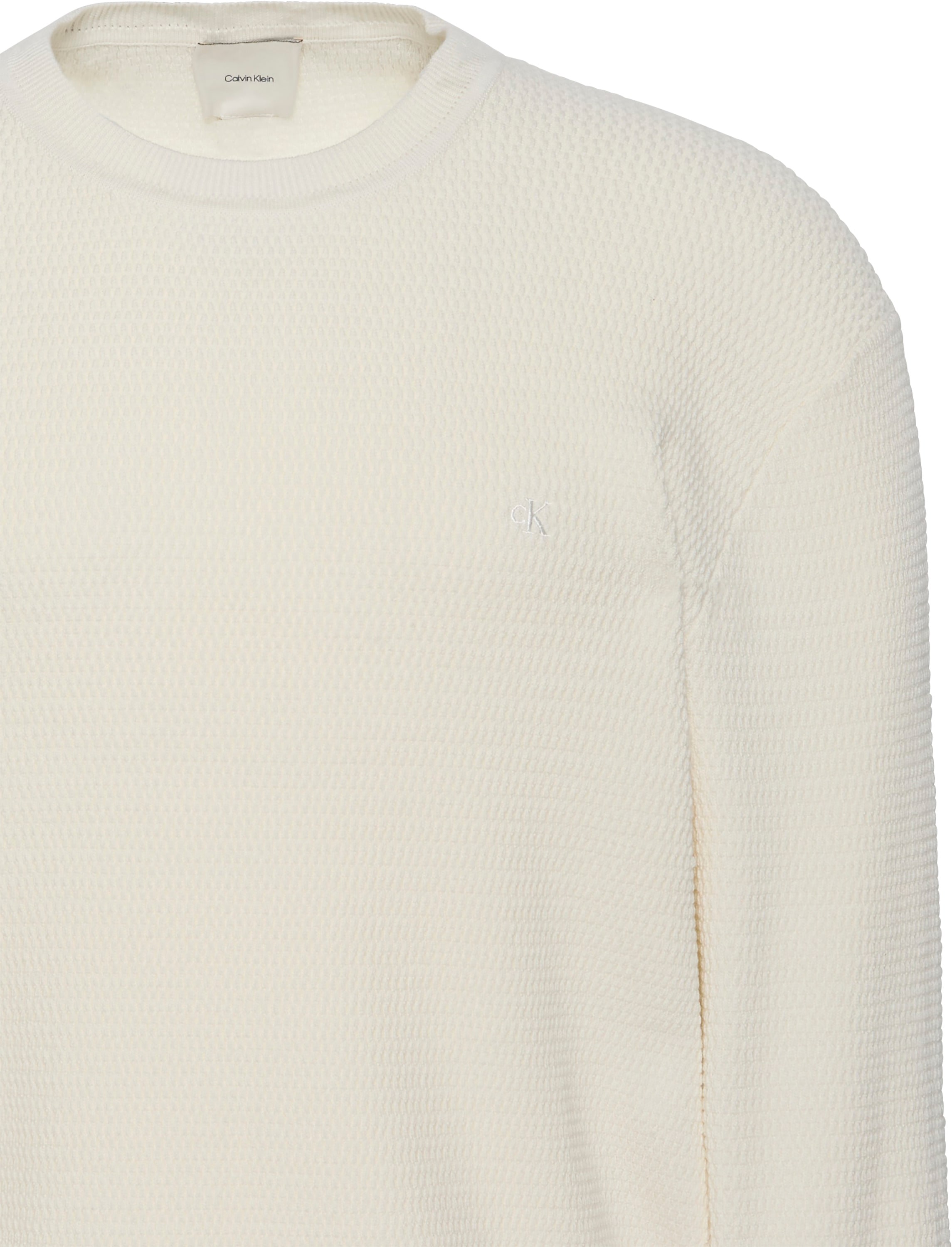 Calvin Klein Strickpullover »LS TXTR CTTN CRWNK S« Mit Rundhalsausschnitt