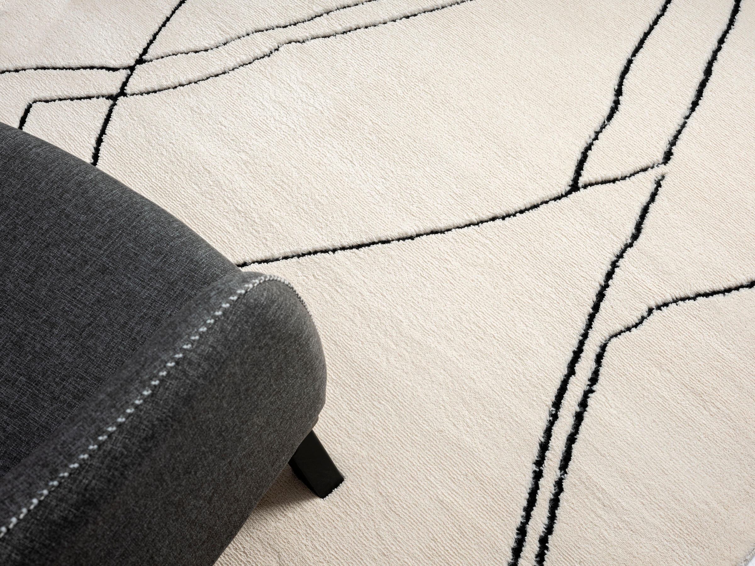 Myflair Möbel & Accessoires Hochflor-Teppich »Moroccan Drawline, LAGERRÄUMUNG!« rechteckig 24 mm Höhe modern, marokkanisches Design, flauschig weich durch Hochflor