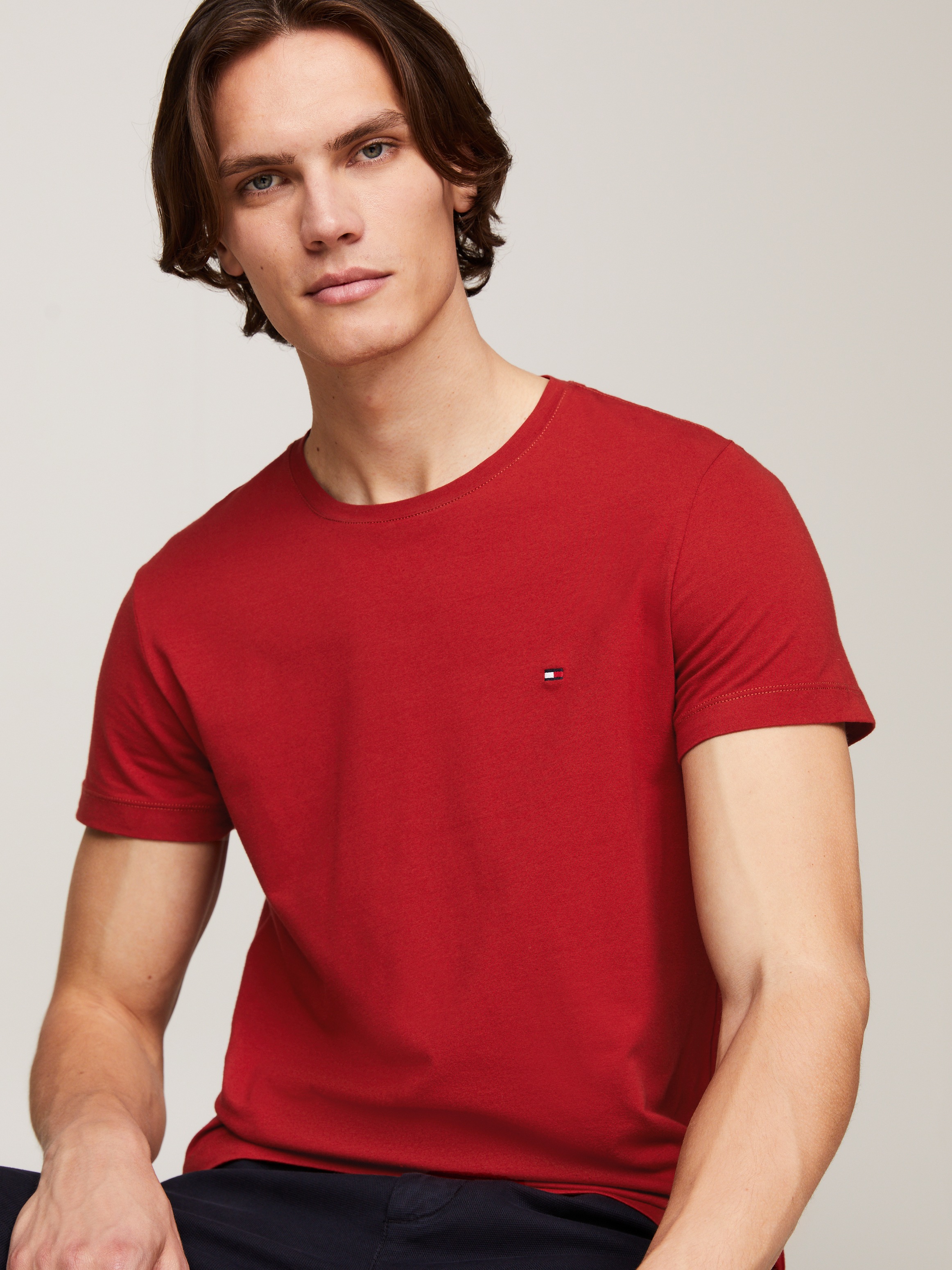 Tommy Hilfiger T-Shirt »STRETCH SLIM FIT TEE«, mit Rundhalsausschnitt