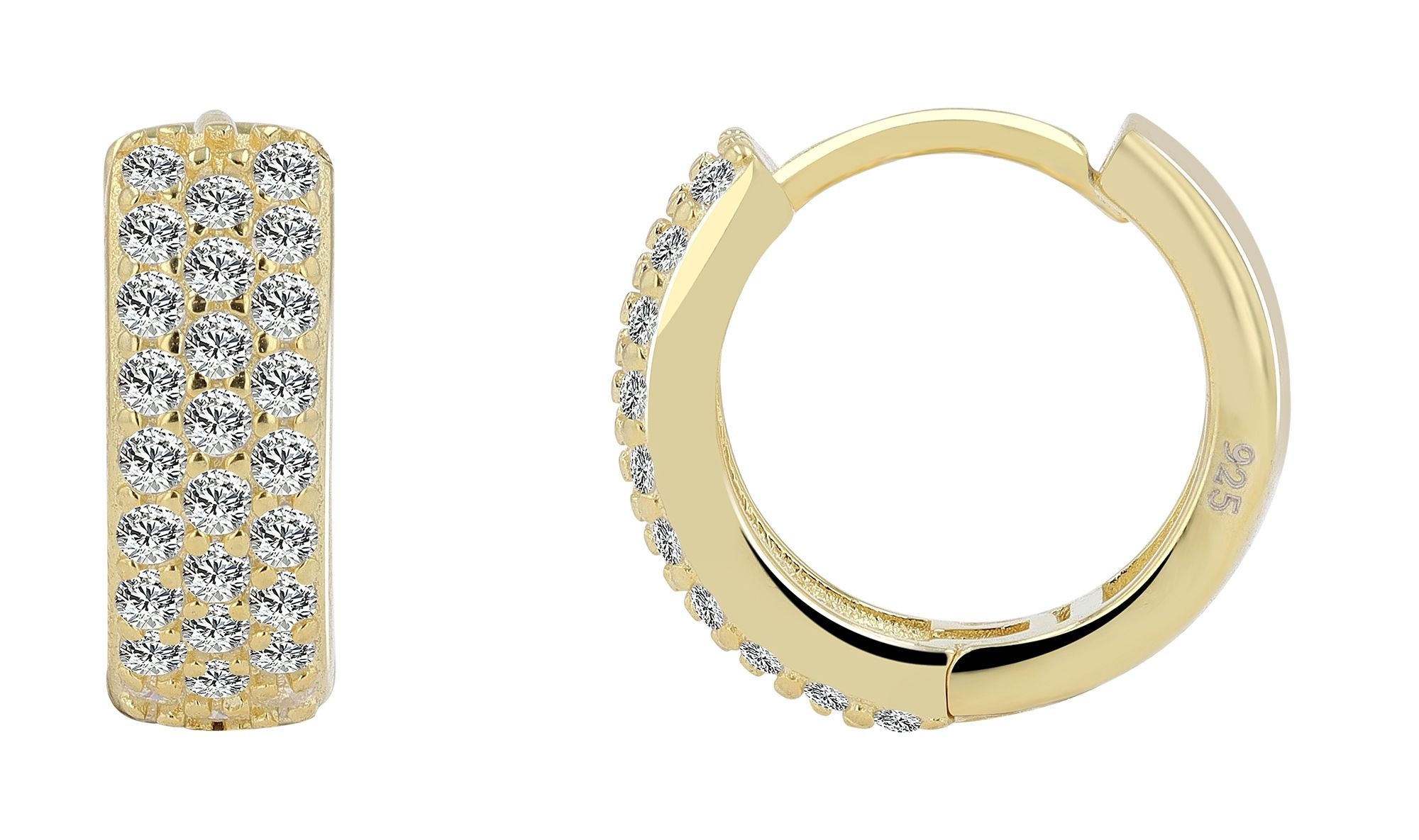 Adelia´s Paar Creolen »Damen Ohrringe ¿ Klappcreole aus 925 Silber mit Zirkonia«