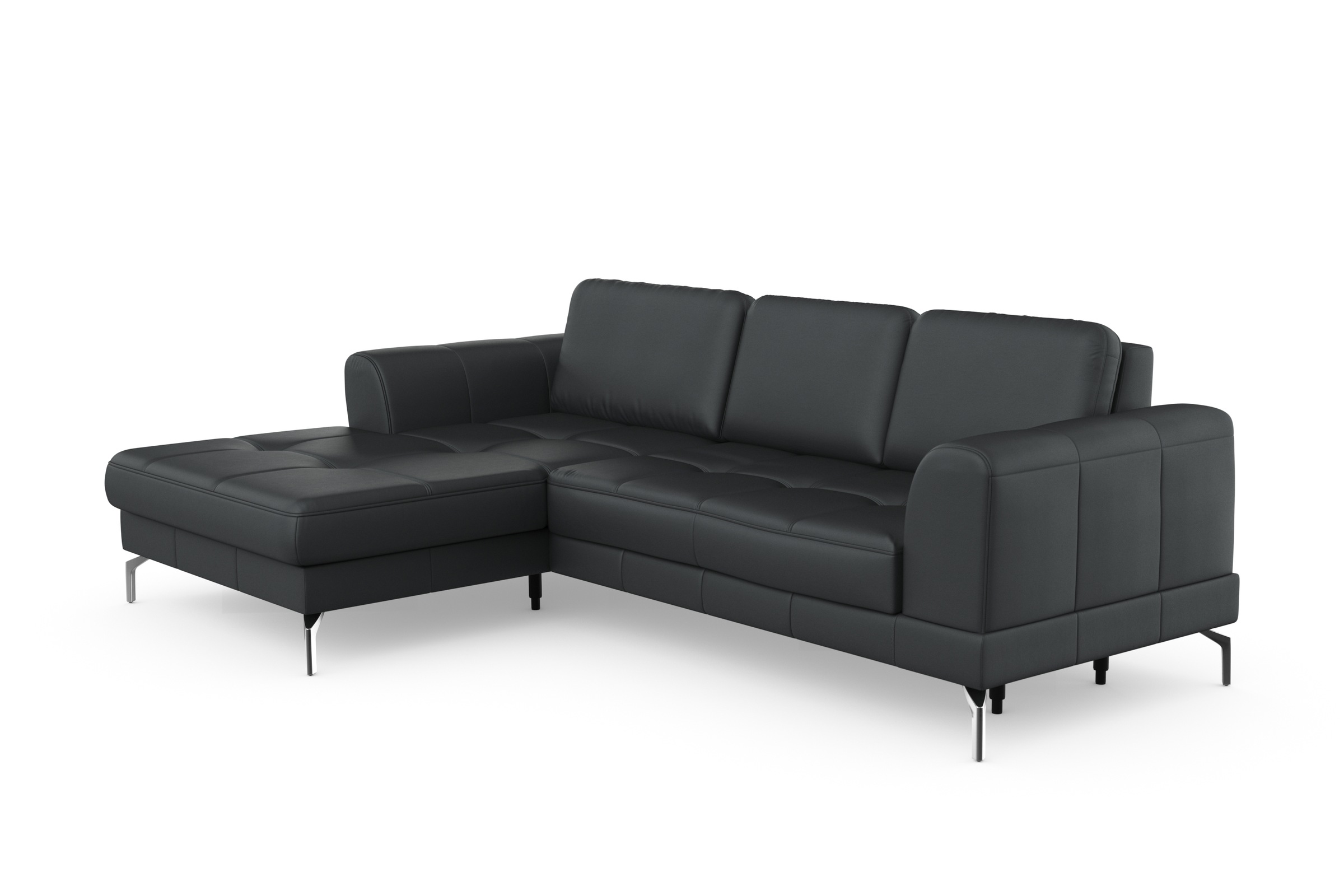 sit&more Ecksofa »Bendigo L-Form«, inklusive Sitztiefenverstellung, Bodenfreiheit 15 cm, 2 Fußfarben