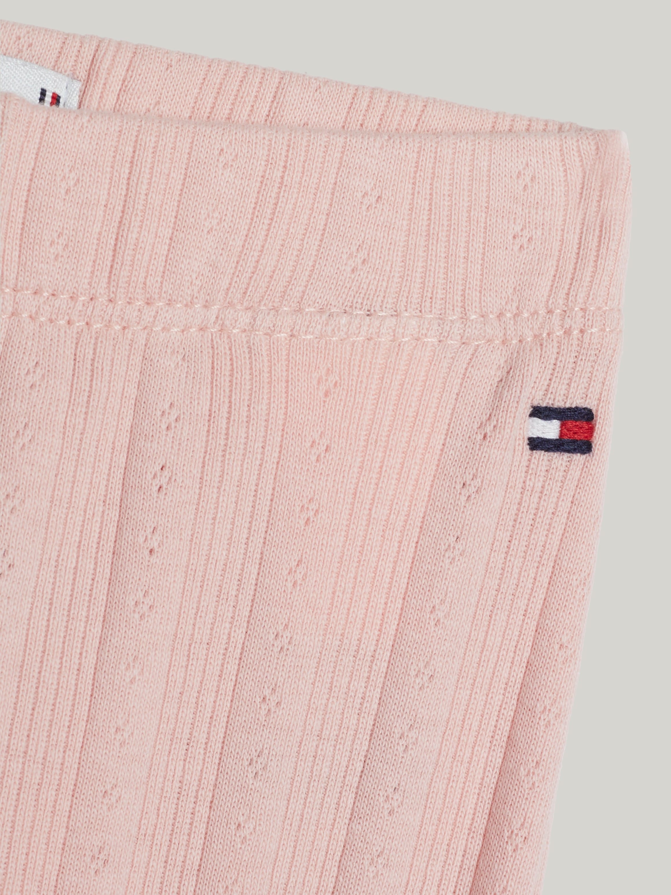 Tommy Hilfiger Leggings »FLOWER POINTELLE LEGGING«, Baby bis 2 Jahre mit Logostickerei