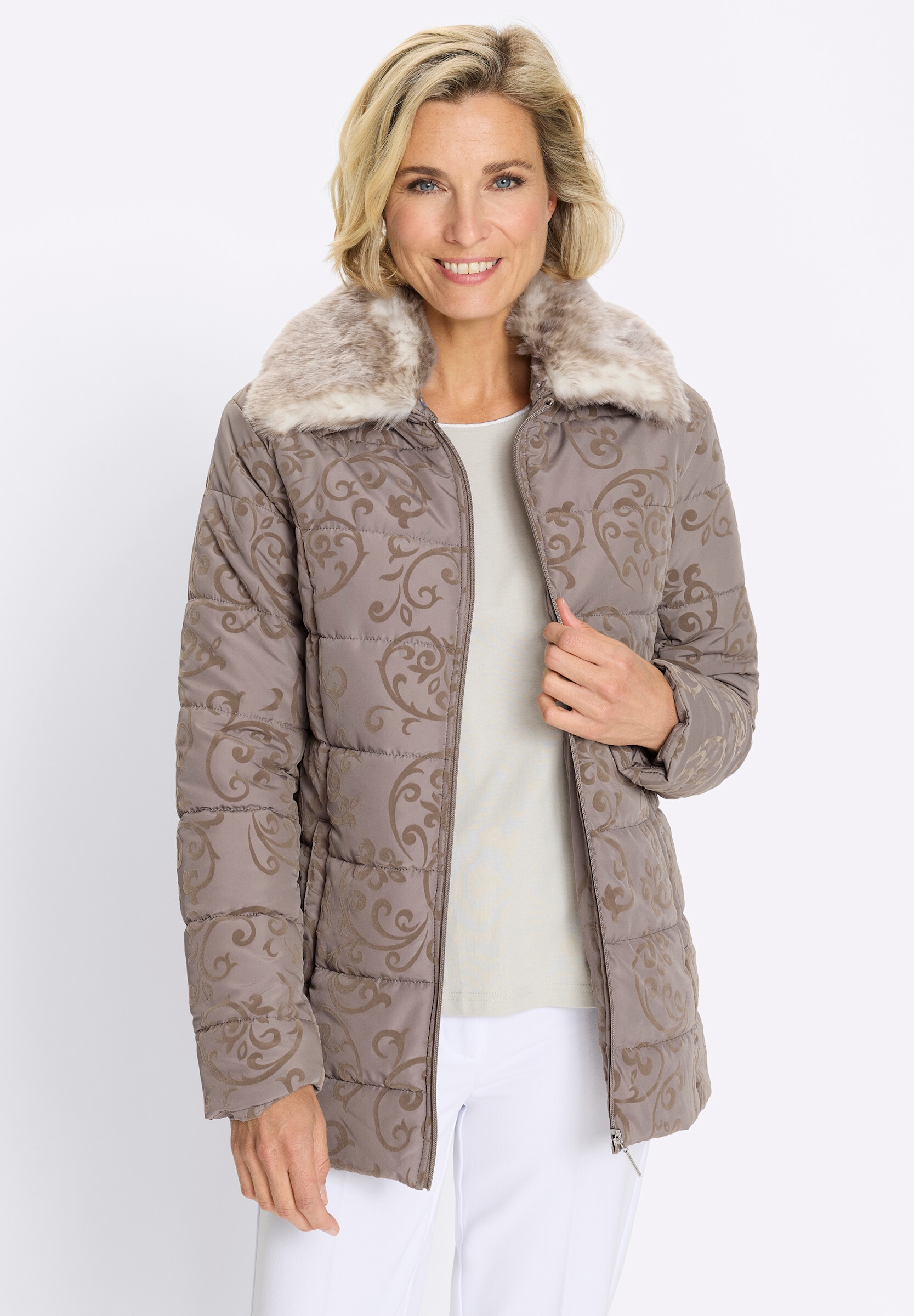 Sieh an! Steppjacke »Jacke Jacke mit Flock-Print«