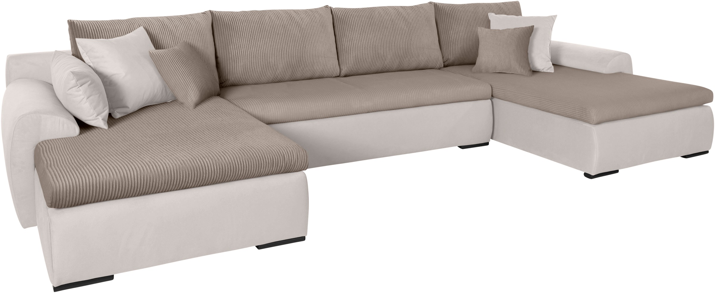 Home affaire Wohnlandschaft »Win U-Form«, wahlweise mit Bettfunktion und Bettkasten
