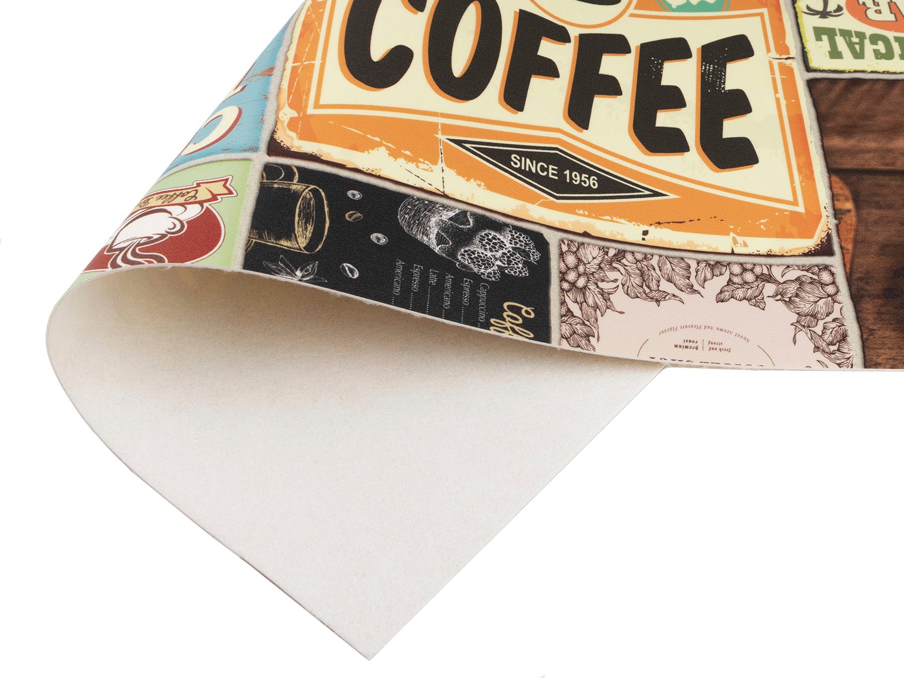Primaflor-Ideen in Textil Vinyl-Läufer »Küchenläufer COFFEE TIME«, rechteckig, aus Vinyl, abwischbar, Patchwork Design, Motiv Kaffee, Küche