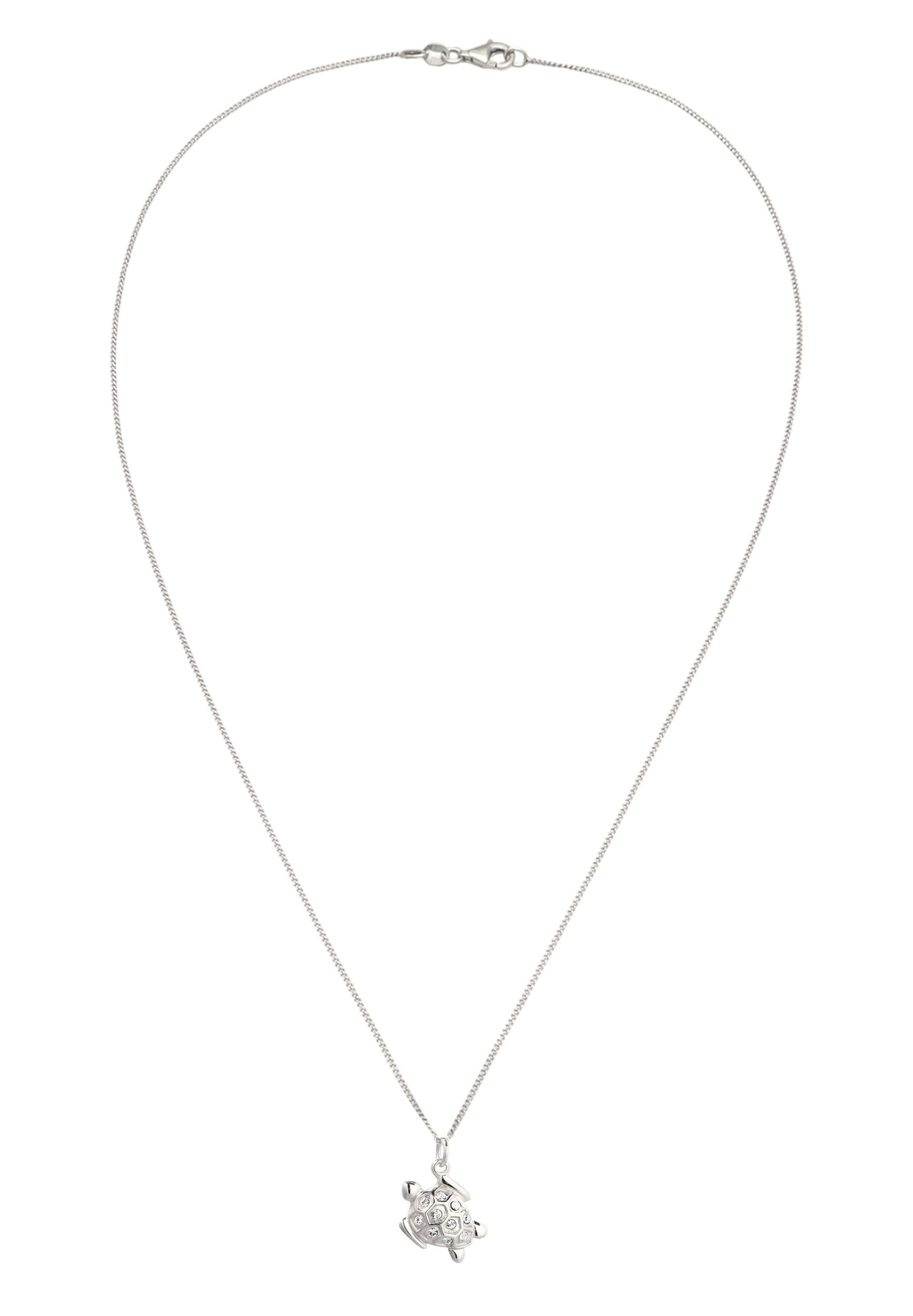 Elli Kette mit Anhänger »Halskette Schildkröte mit Kristallen von Swarovski(R) 925 Sterling Silber«
