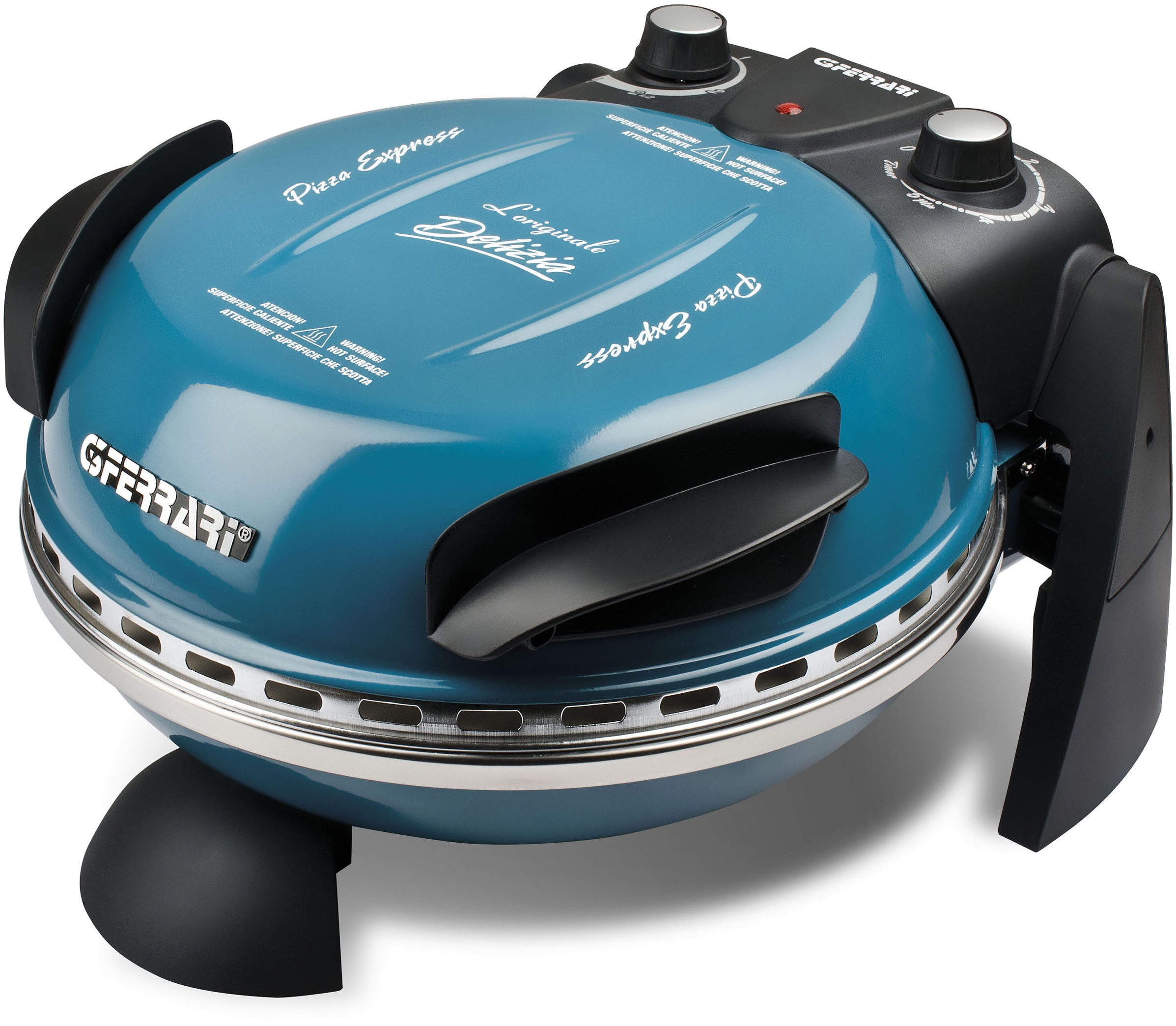 G3Ferrari Pizzaofen »G3Ferrari Delizia G1000604 blau«, bis 400 °C mit feuerfestem Naturstein / Pizza und Fladen uvm. in 3 Min