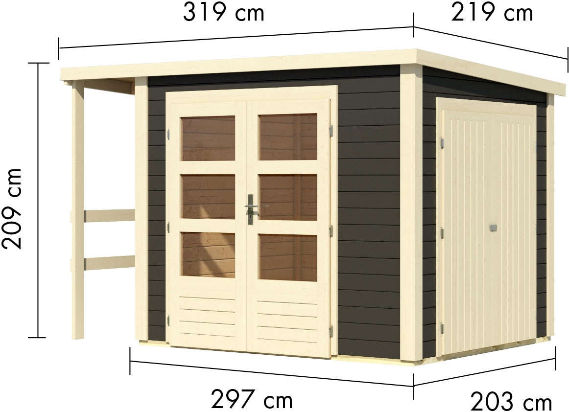 Karibu Gartenhaus »einfaches Steck-/Schraubsystem« aus hochwertiger nordischer Fichte