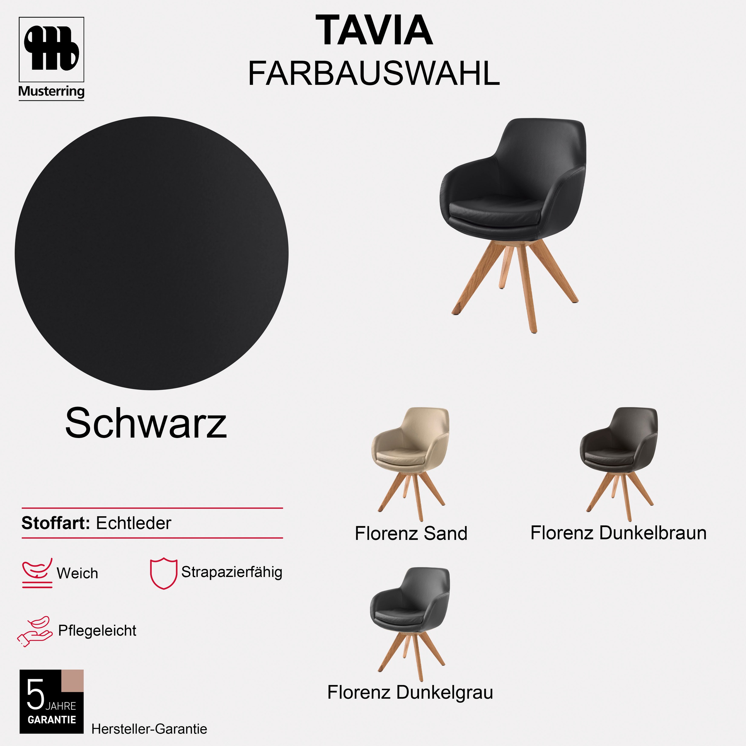 Musterring Esszimmerstuhl »Tavia« (Set) 2 Stk.Stativgestell Wildeiche massiv, Drehfunktion optional, diverse Farben