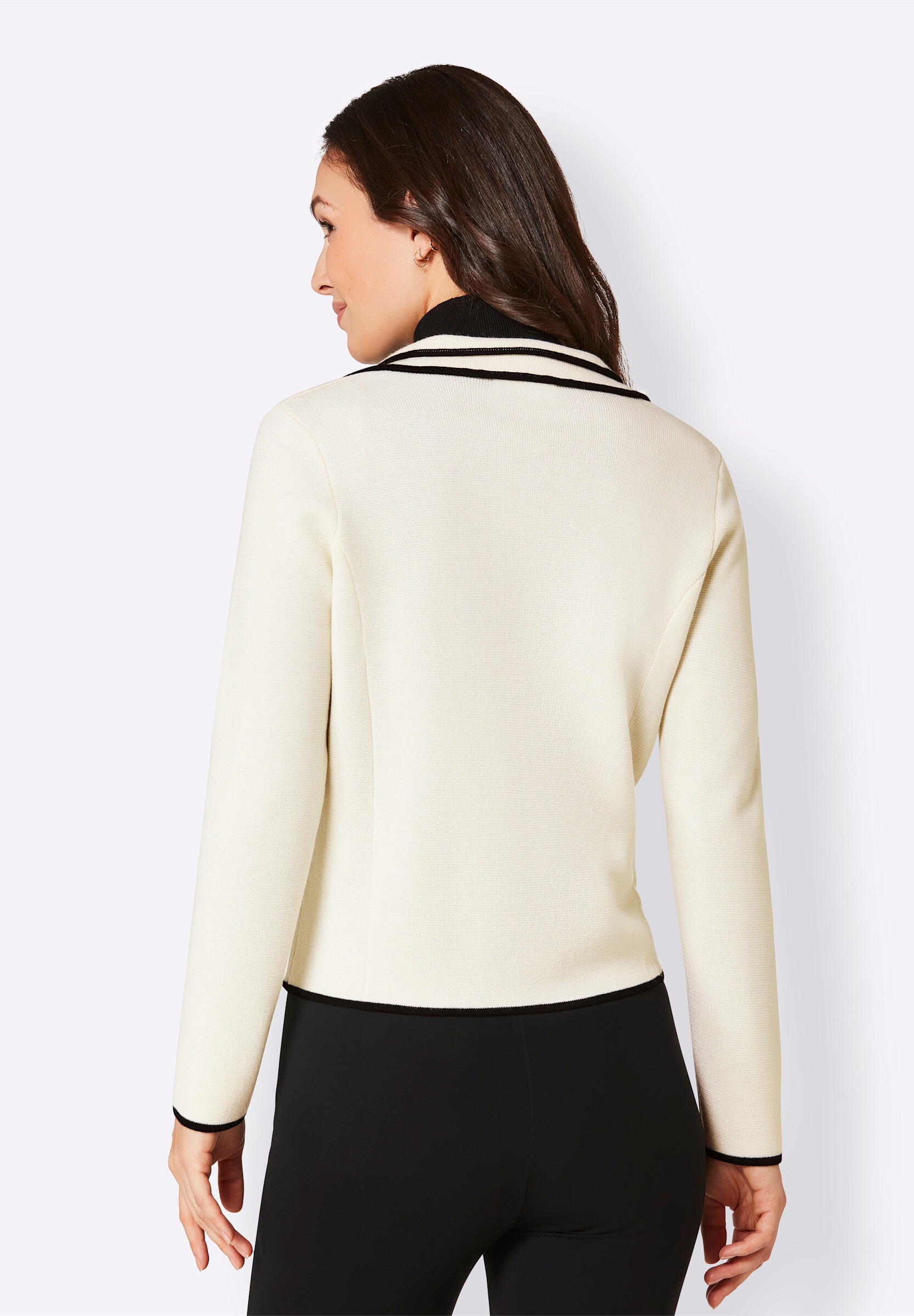 creation L Strickjacke »Merino-Strickblazer Strickjacke aus reiner Merino-Wolle«