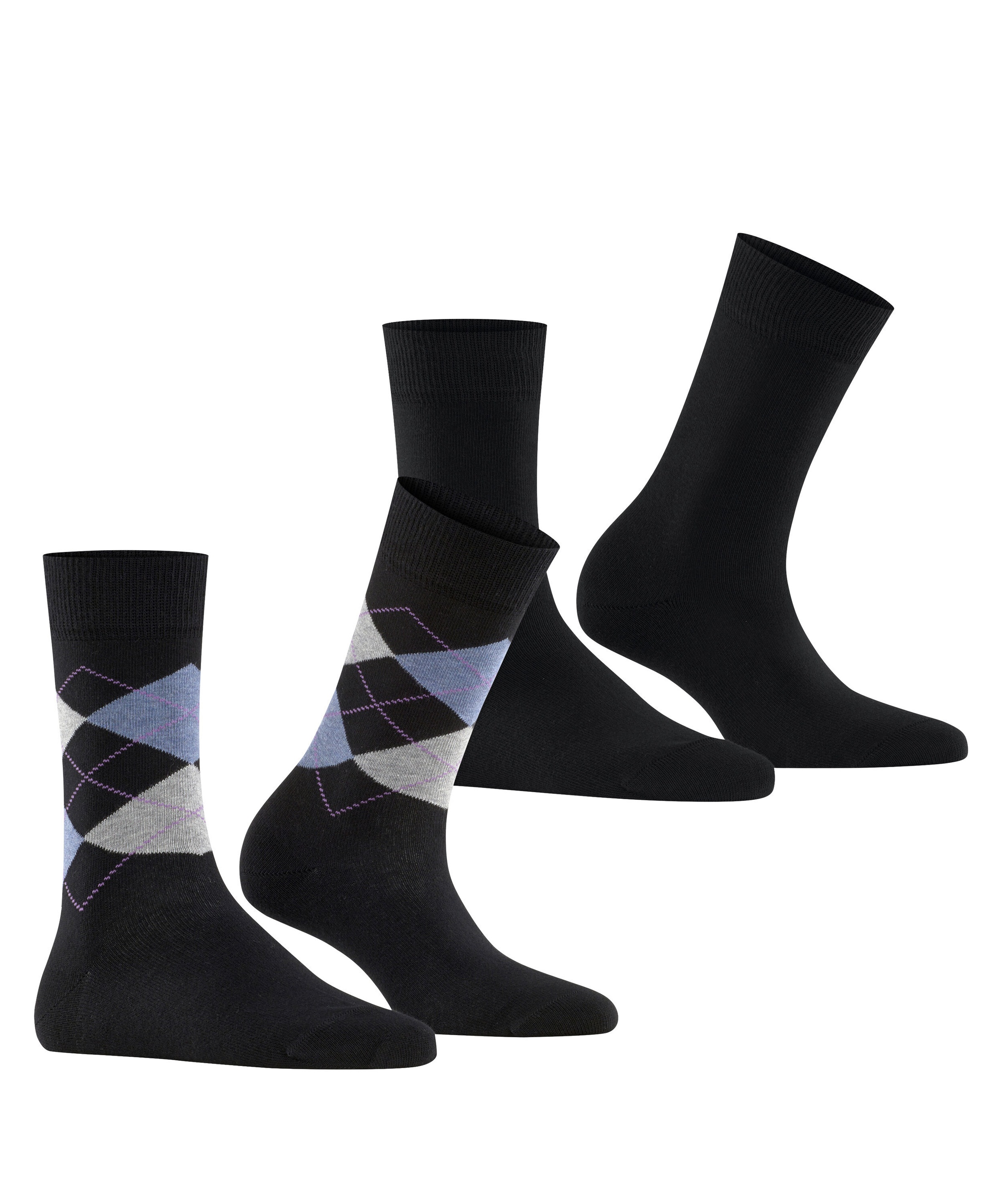 Burlington Socken »Everyday Mix« 2 Paar,  Einheitsgröße 36-41, unifarben und Argyle-Muster