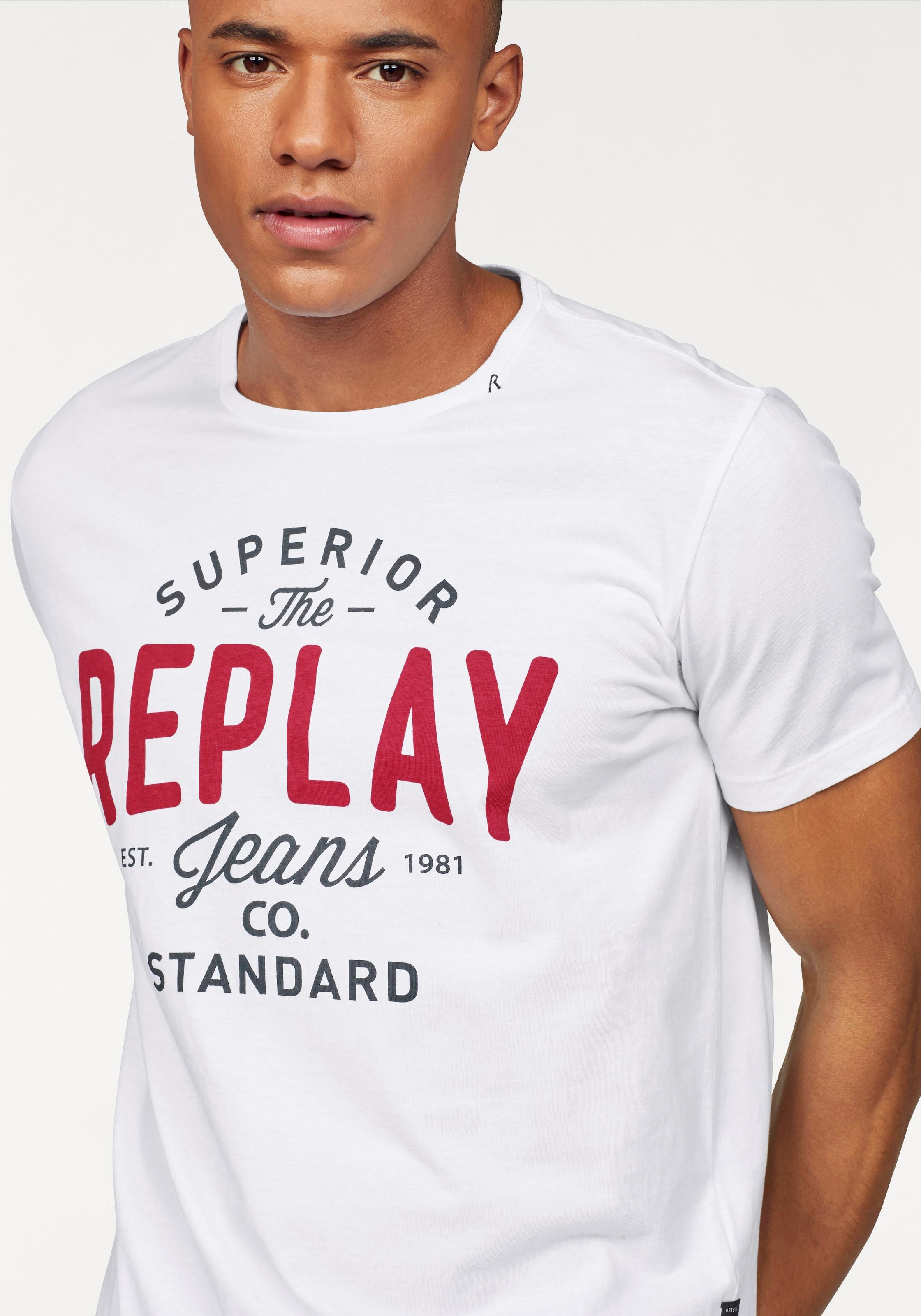 Replay T-Shirt, mit Markendruck