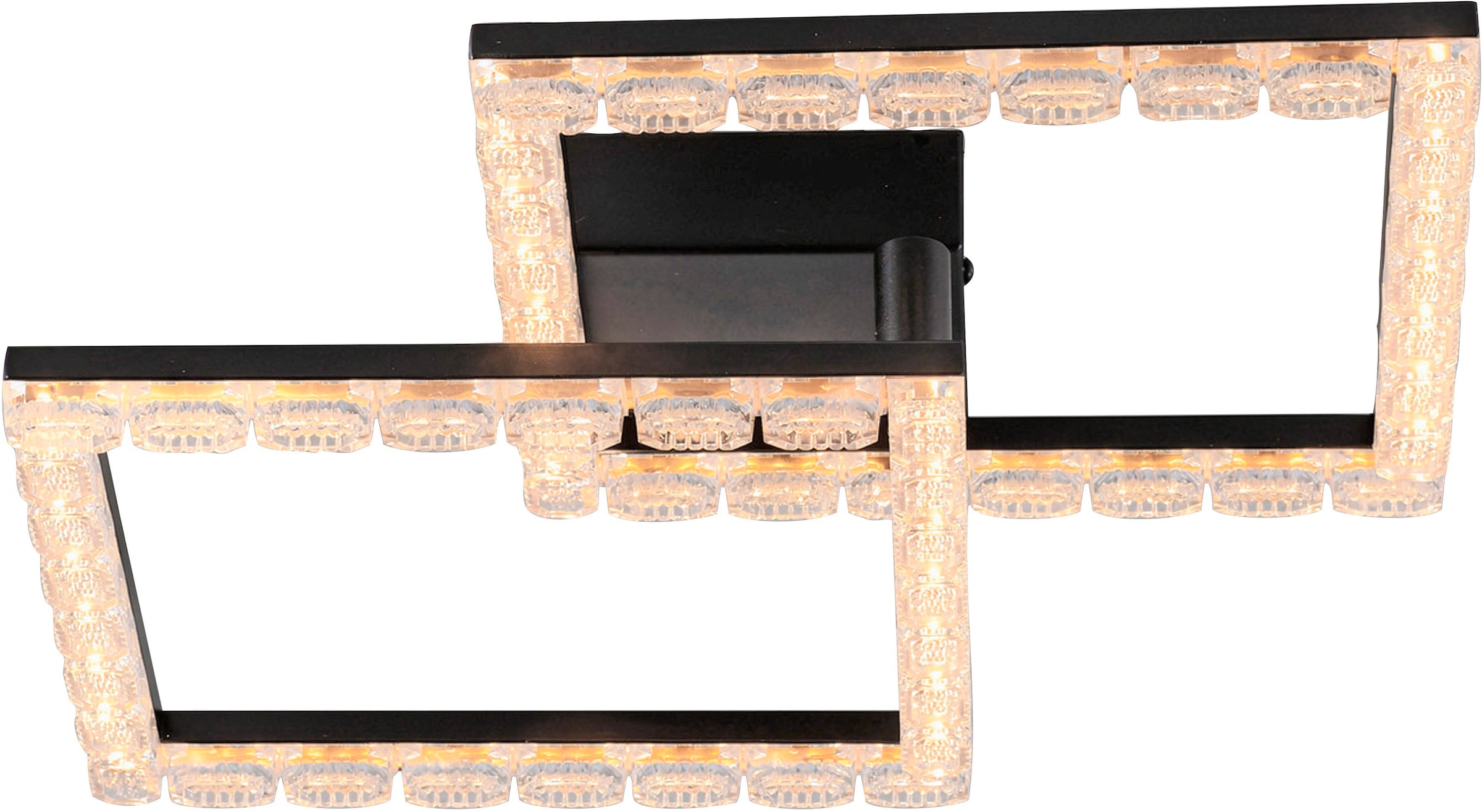 JUST LIGHT LED Deckenleuchte »GLITRA« LED-Board 1 Stk. Warmweiß Rahmen drehbar, 3000K Leuchtmittel, Kristallabdeckung