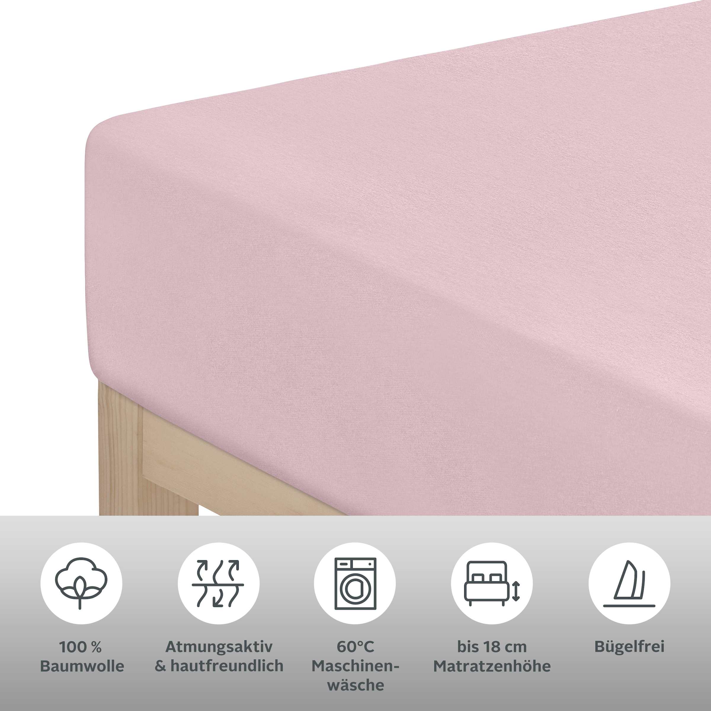 OTTO home Spannbettlaken »PHYSALIS 100% Baumwolle« für Matratzen bis 18 cm Höhe, Bettlaken, Spannbetttuch, pflegeleicht